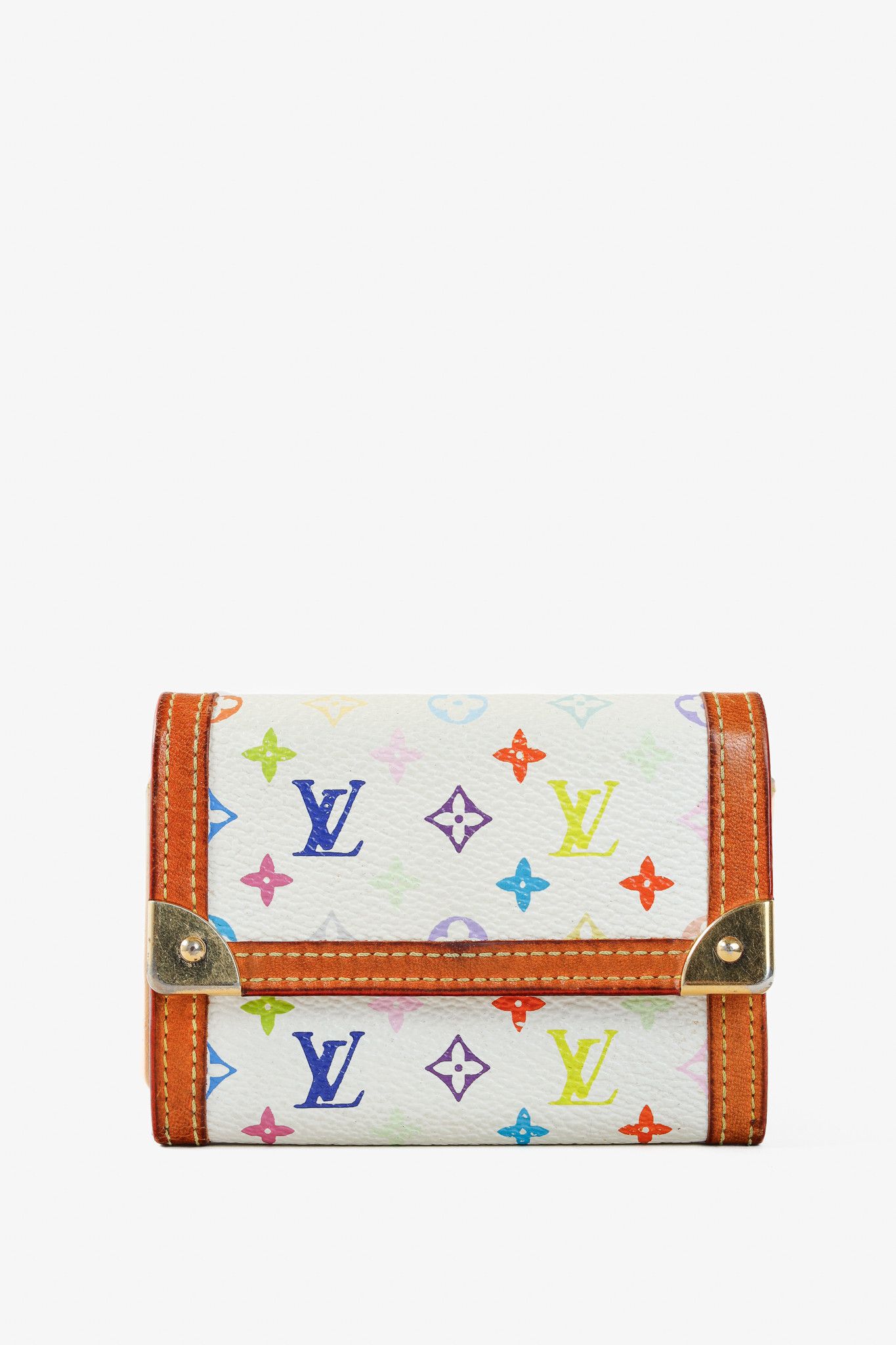 Louis Vuitton Monogram Porte-Monnaie Plat White Coin Purse, Women's
