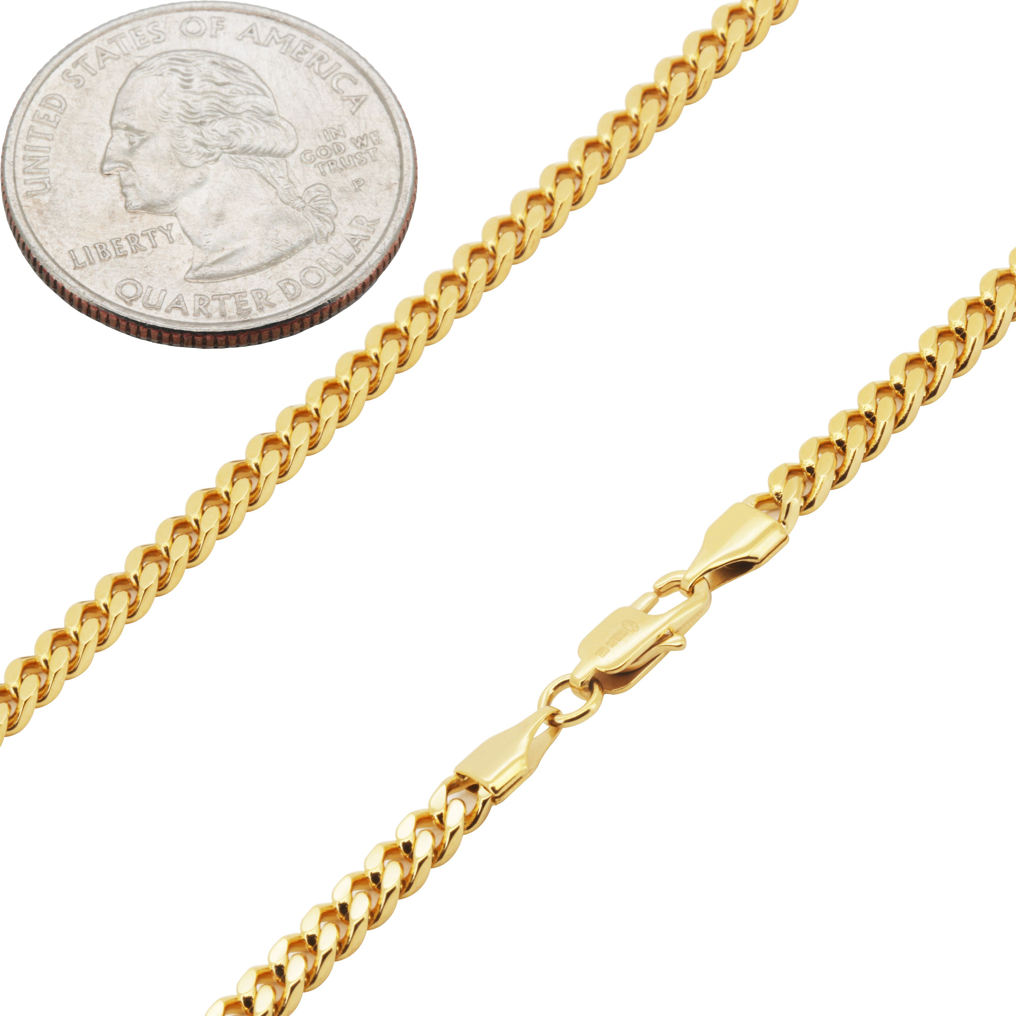 Other 316L SS 18k GP 3mm Miami Cuban Link Chain Necklace 24" Size ONE SIZE - 2 Thumbnail