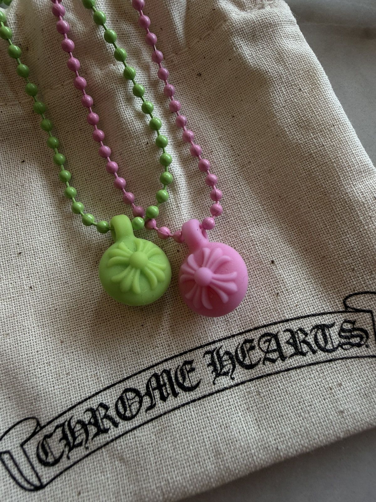 Chrome Hearts Chrome Hearts Pink & Green Silicone Crossball Pendant Bundle Size ONE SIZE - 1 Thumbnail