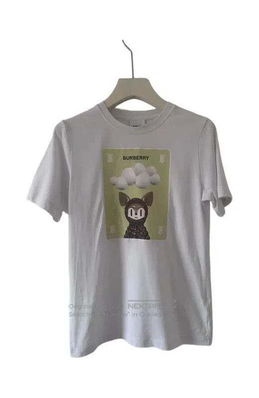 Burberry Burberry Summer White Graphic Cotton T-Shirt. Size L / US 10 / IT 46 - 1 Thumbnail