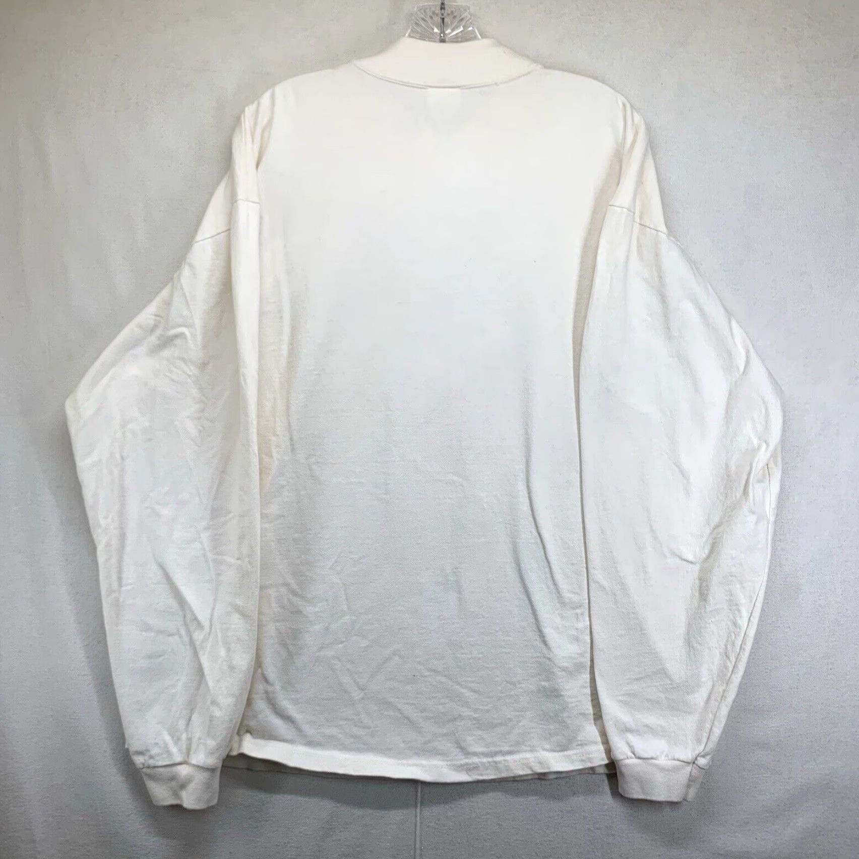 Vintage VINTAGE Cotton Deluxe Unisex Long Sleeve T-Shirt XL Ivory Autumn Leaves Acorn Graphic Print 80s 90s Nature Heavyweight Size US XL / EU 56 / 4 - 3 Thumbnail