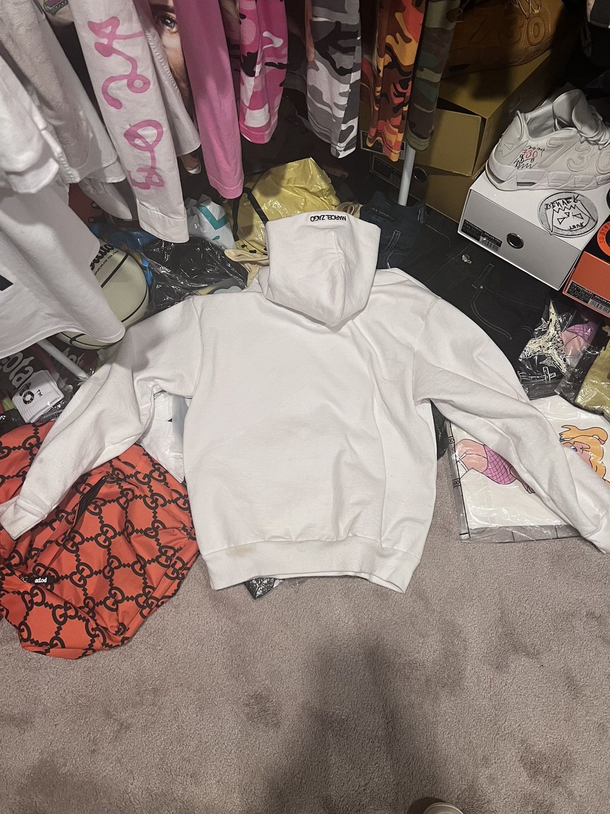 Asspizza × Marcel Zago Gospel White Hoodie | Marcel Zago | Asspizza Size US M / EU 48-50 / 2 - 5 Thumbnail
