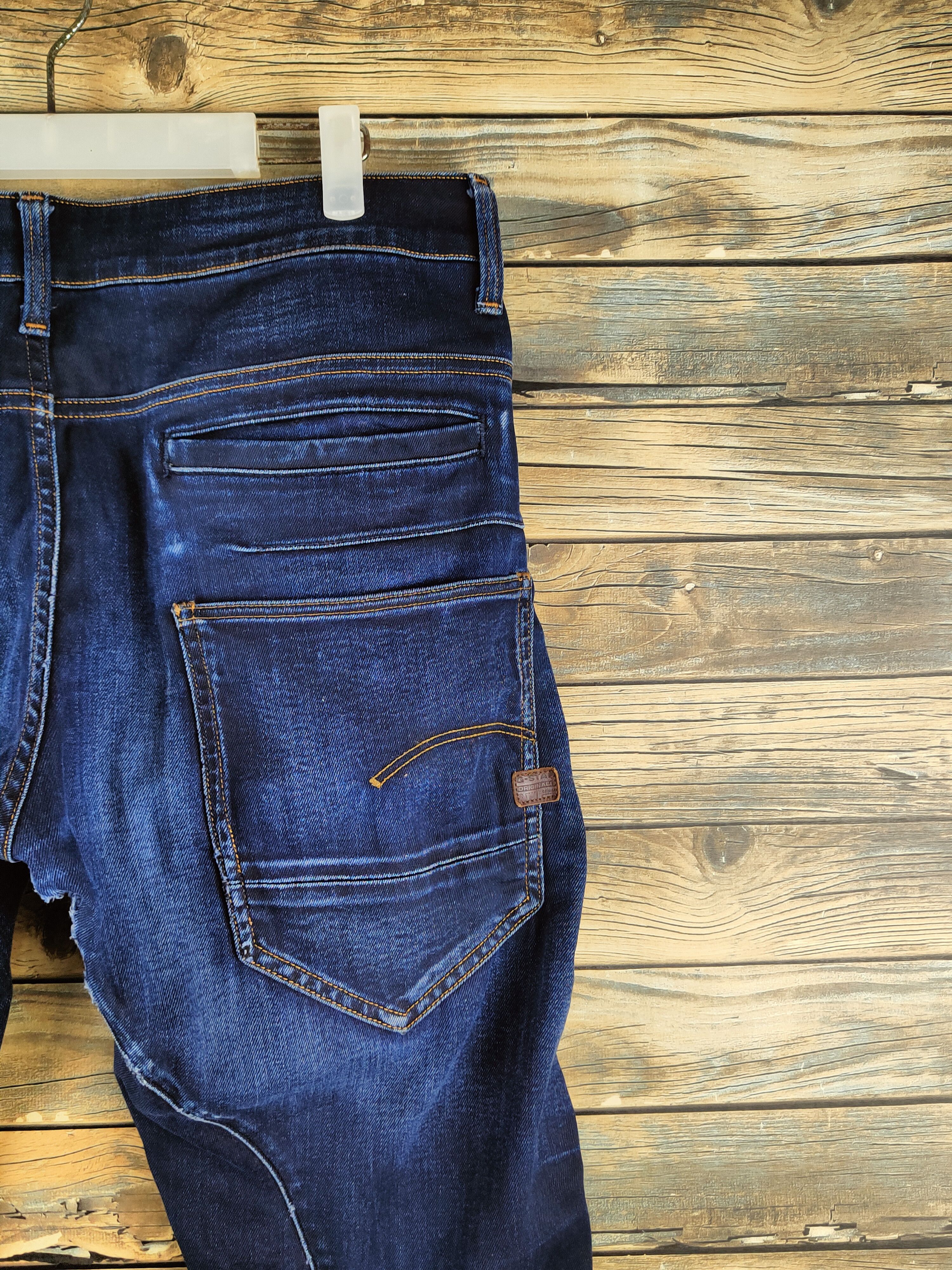 G-Star DL G-star Raw Dark Blue Distressed Ripped Jeans #S2889 Size US 33 - 13 Thumbnail