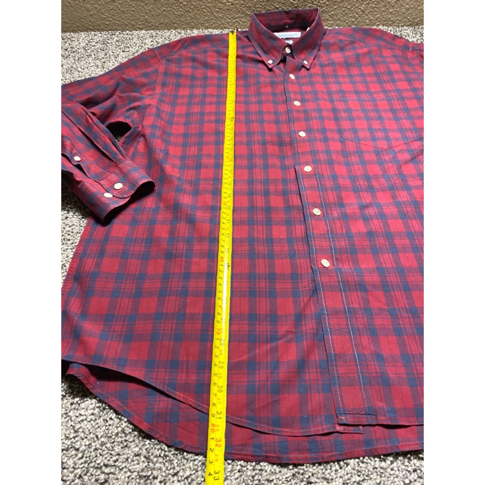 Bloomingdale's Peterborough Row Shirt Mens Large Red Plaid 60 Singles Poplin Bloomingdale London Size US L / EU 52-54 / 3 - 4 Thumbnail