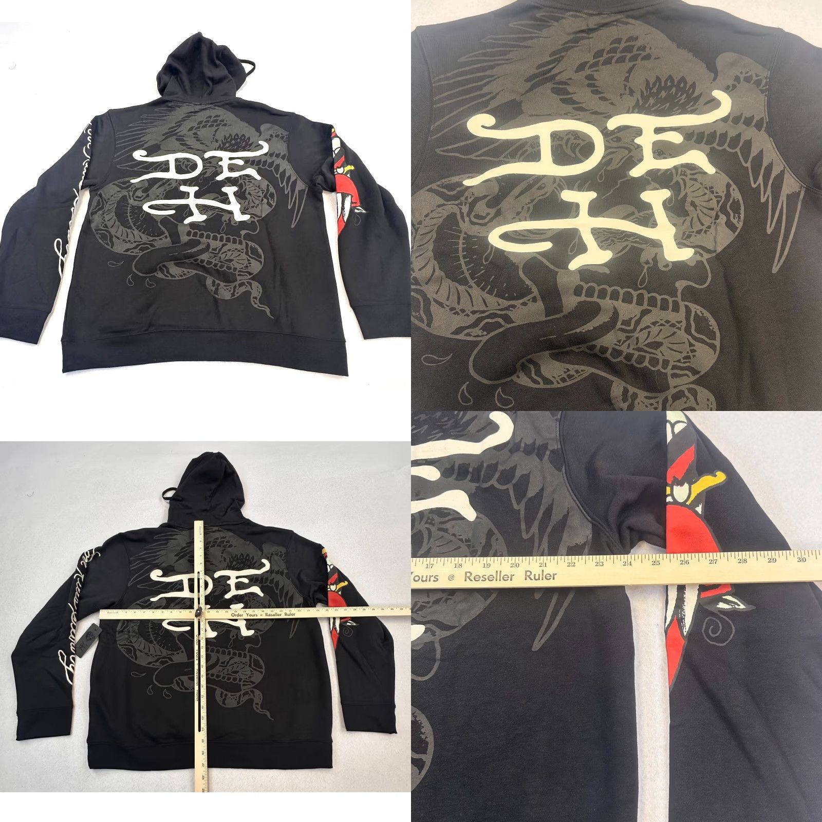 Ed Hardy Ed Hardy Y2K Snake Eagle AOP Double Sided Graphic Pullover Hoodie Men XL Multicolor Size US XL / EU 56 / 4 - 8 Thumbnail