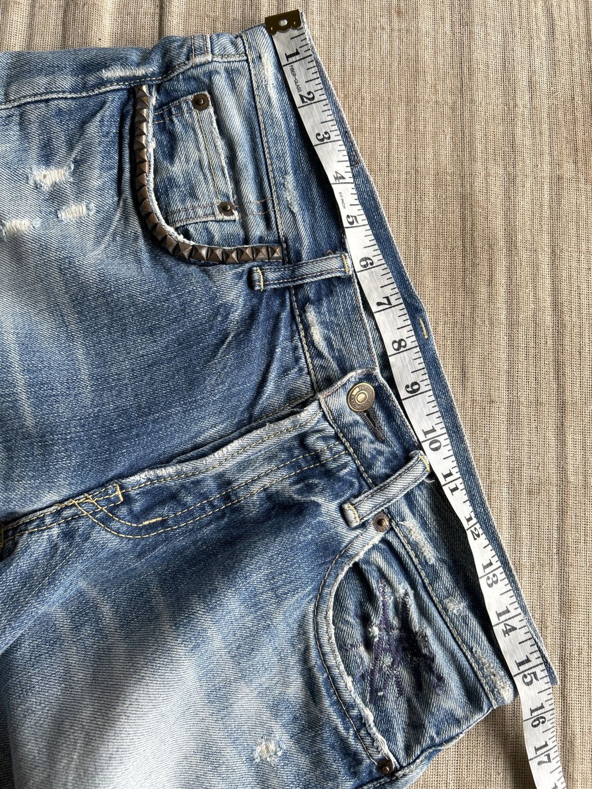 Hysteric Glamour × Japanese Brand Vtg HYSTERIC GLAMOUR XXX Selvedge Distressed denim RARE☠️ Size US 31 - 24 Thumbnail
