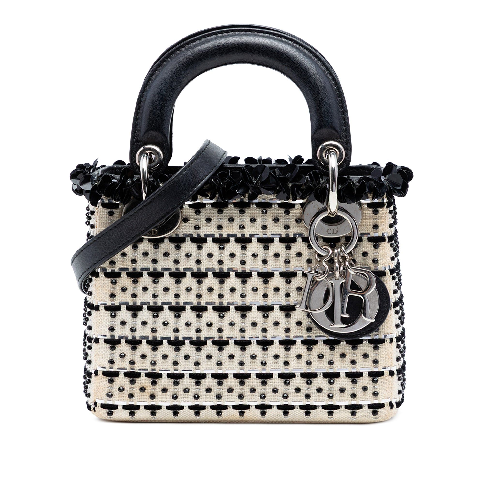 Dior Mini Canvas Bead and Sequin Embellished Lady Dior Size ONE SIZE - 1 Thumbnail