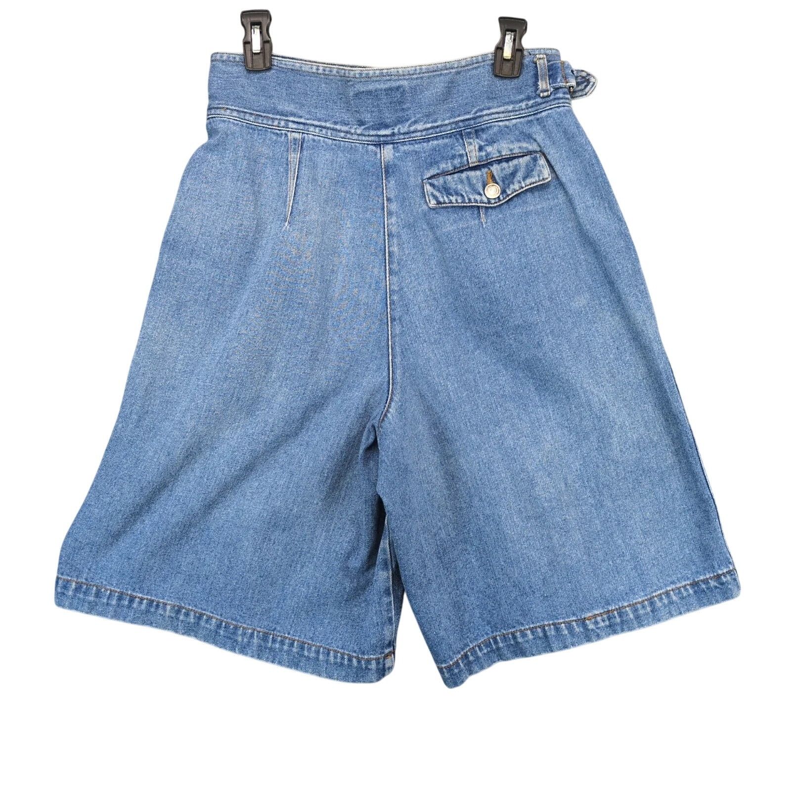 Vintage State of the Art Jean Shorts High Rise Waist Buckle Belt 14 Size 36" / US 14 / IT 50 - 2 Thumbnail