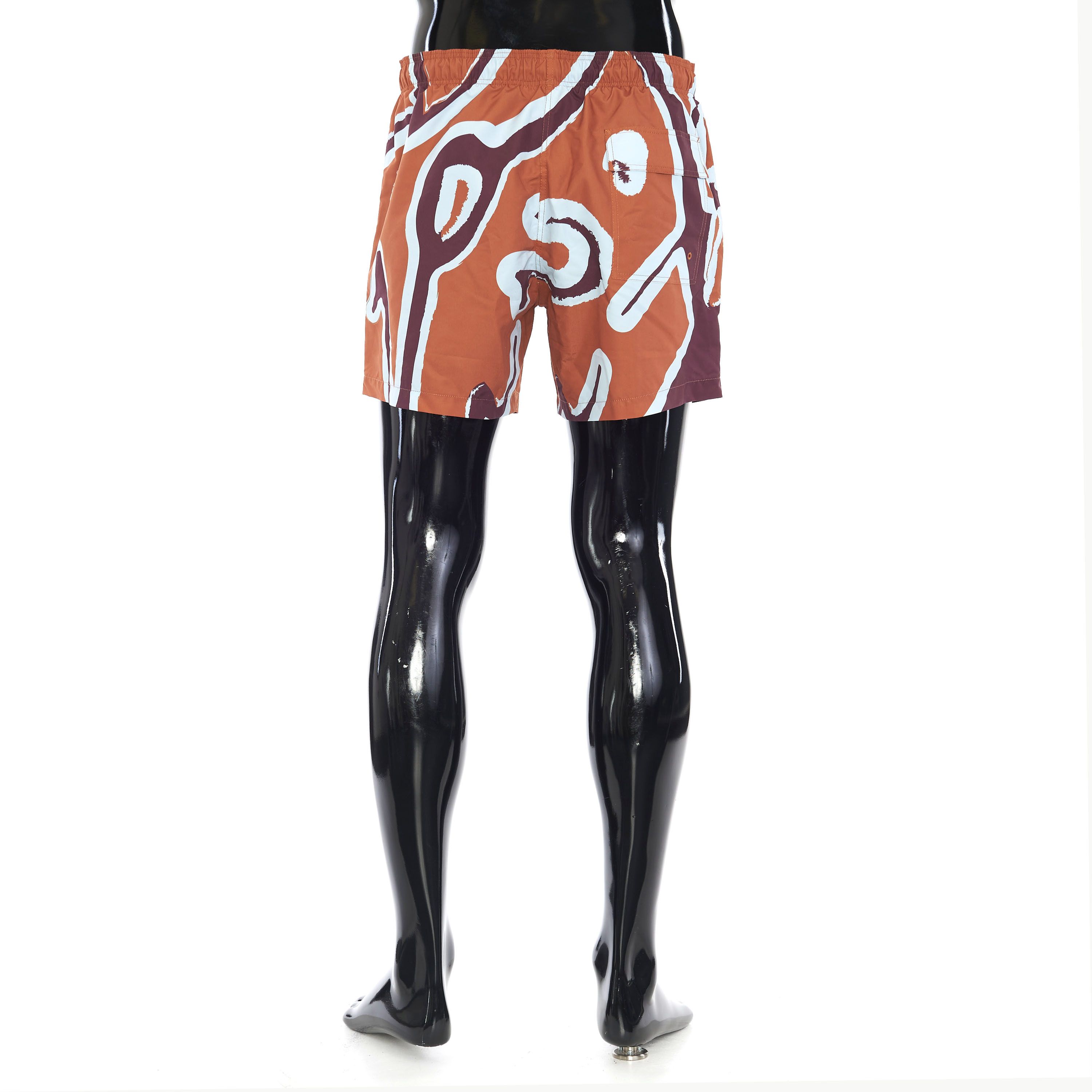 Berluti Swim Shorts Bottoms In Orange With Giant Scritto Print Size US 34 / EU 50 - 5 Thumbnail