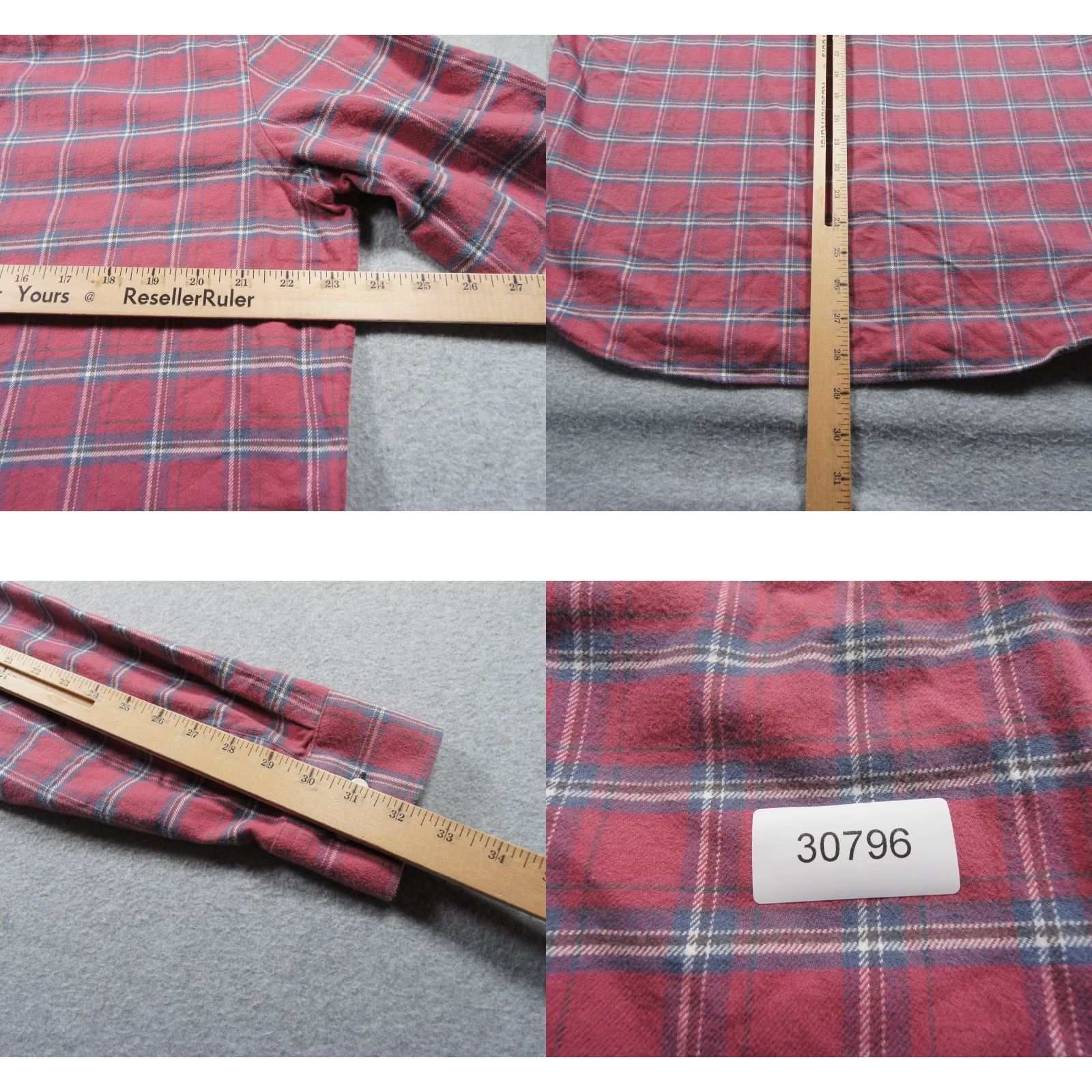 UNTUCKit UNTUCKit Shirt Mens XL Red Button-Down Flannel Slim Fit Barnwood Long Sleeve Shirt Size US XL / EU 56 / 4 - 8 Thumbnail