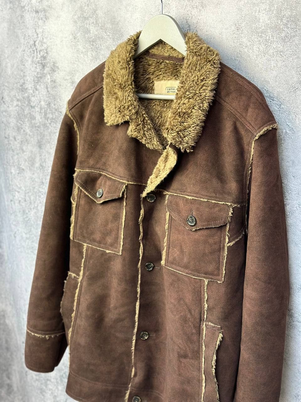 camel active Camel Active Shearling Jacket Brown Suede Look Warm Stylish Size US L / EU 52-54 / 3 - 2 Thumbnail