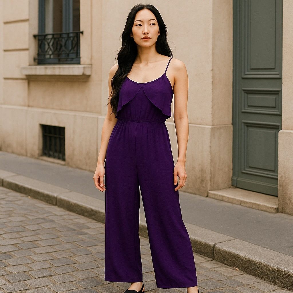 Anthropologie Anthropologie purple jumpsuit with adjustable straps Size 26" / US 2 / IT 38 - 1 Thumbnail