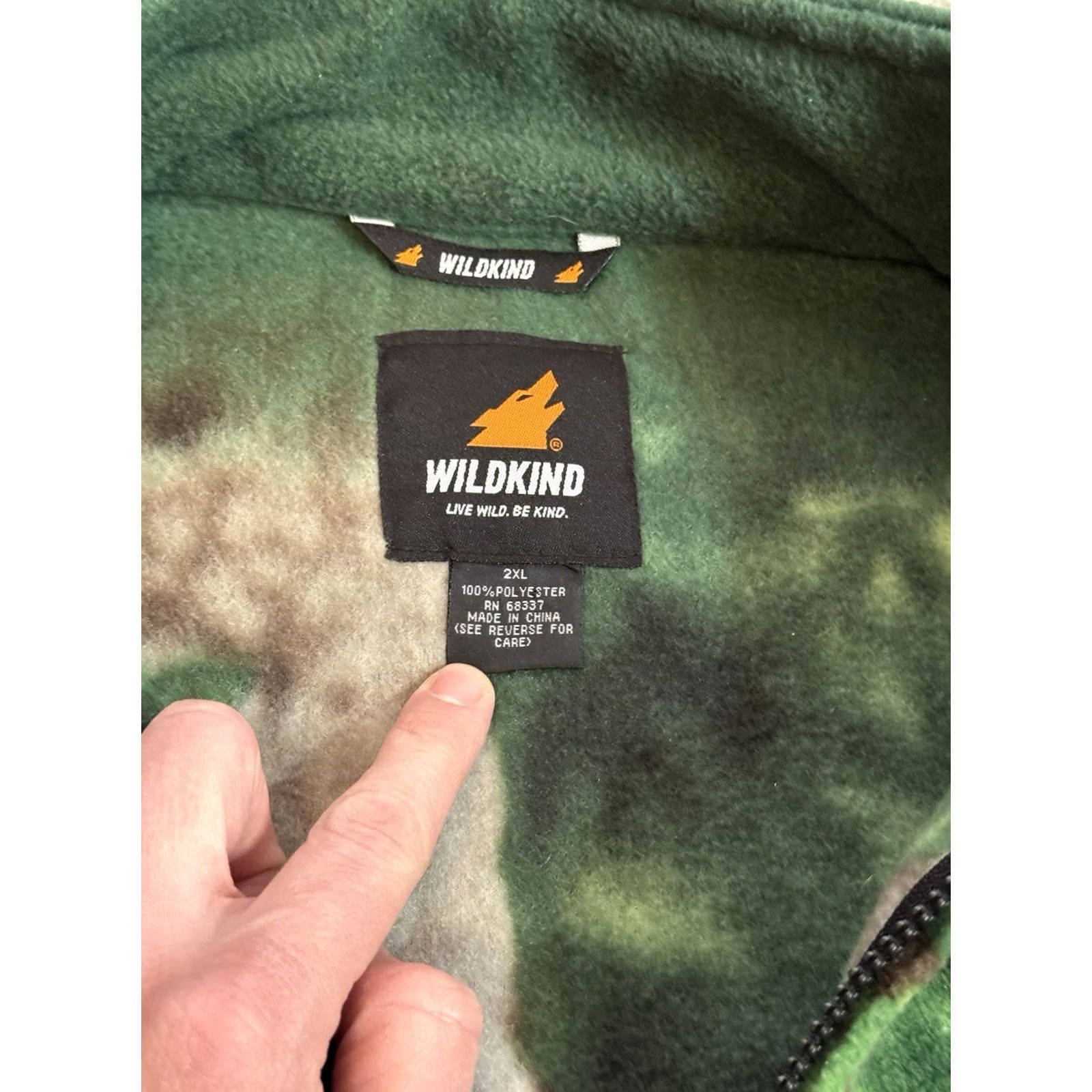 Vintage WildKind Heavyweight Fleece Jacket Green 2XL Mens Winter Casual Size US XXL / EU 58 / 5 - 4 Thumbnail