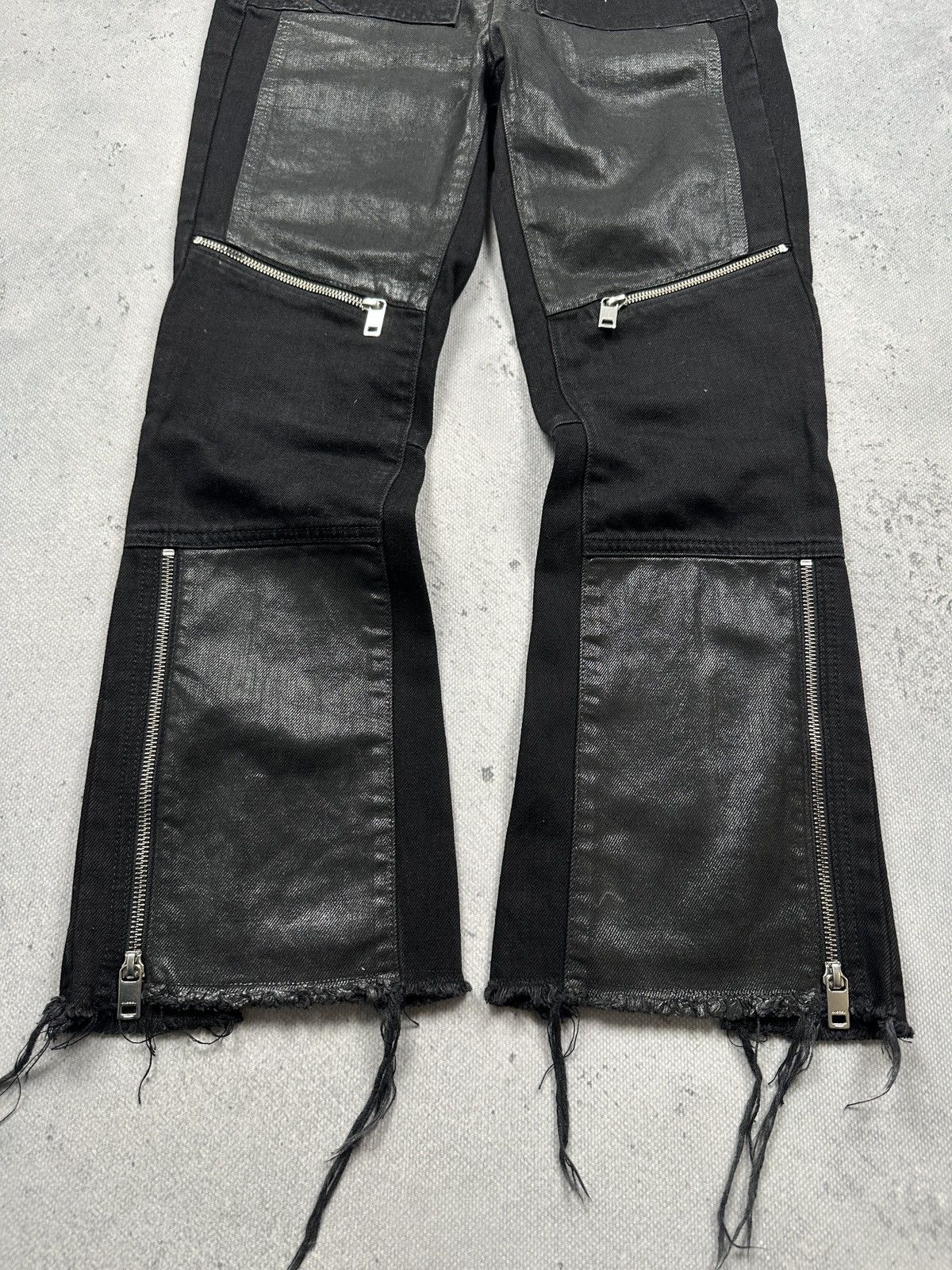 Diesel Diesel Industry Moto Coated Panel Zip Jeans Black Raw Hem Size 27" / US 4 / IT 40 - 2 Thumbnail