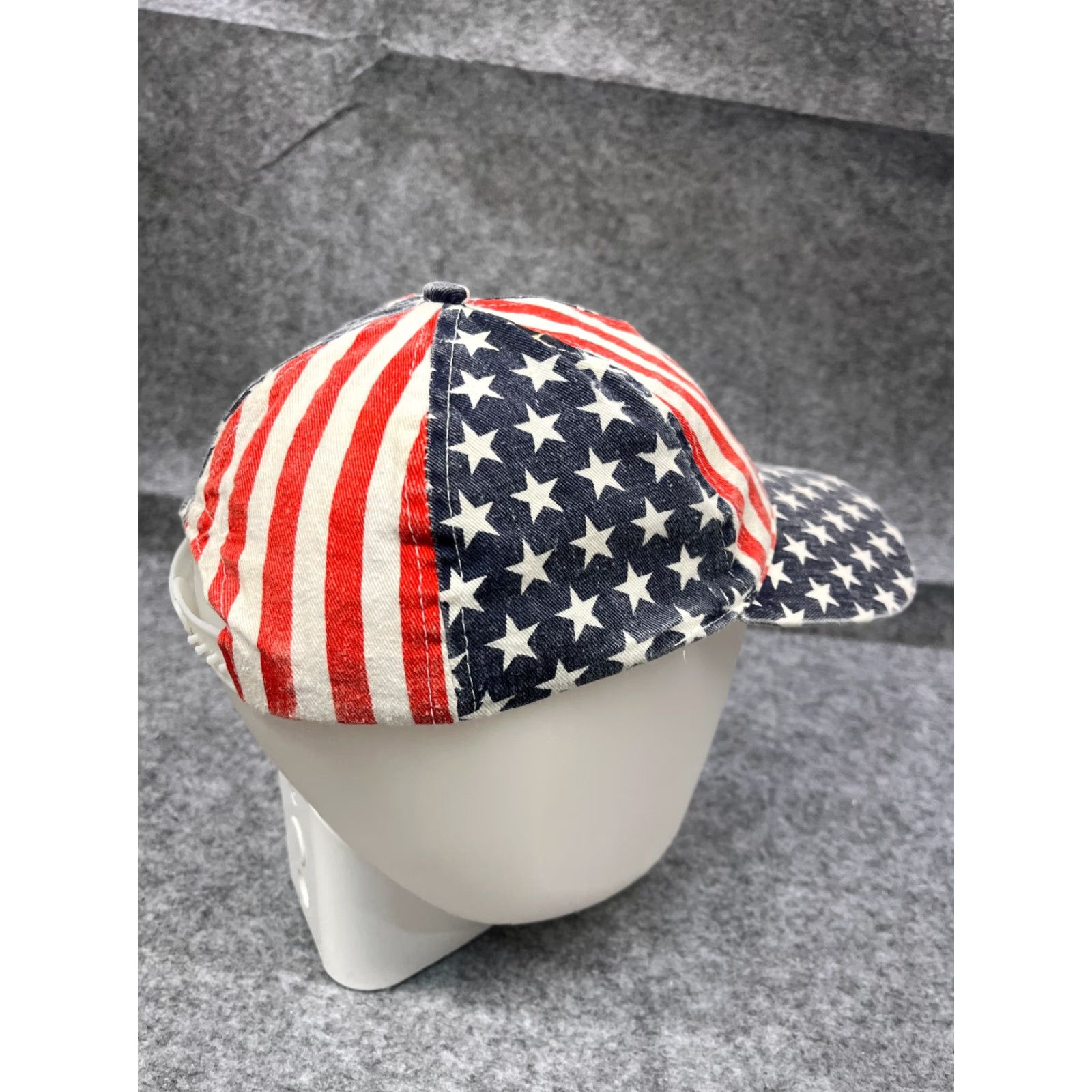 Vintage USA Flag Hat Cap N/A 4th Of July Baseball Cap Unbranded Unisex Adults One Size Blue Cotton Polyester Knit Casual Party/Cocktail Travel Men’s/Women’s Size ONE SIZE - 7 Thumbnail