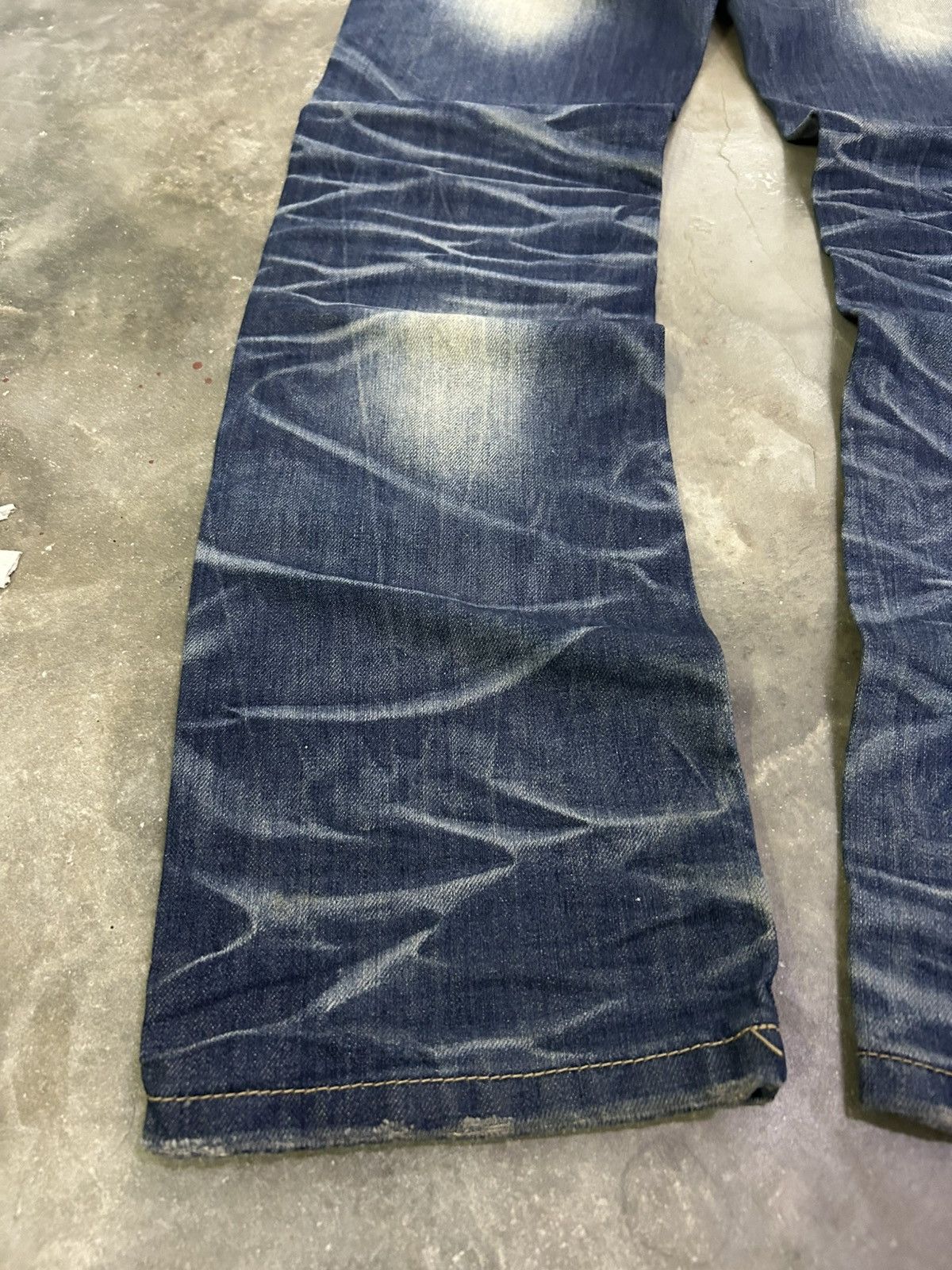 If Six Was Nine Jianai Denim Stacked Grunge Fit Heavy Fade Whisker Washed Size US 28 / EU 44 - 14 Thumbnail