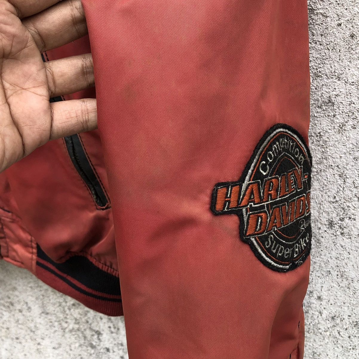 Harley Davidson Vintage Harley Davidson Racing Cowhide/Nylon Bomber Jacket Size US M / EU 48-50 / 2 - 12 Thumbnail