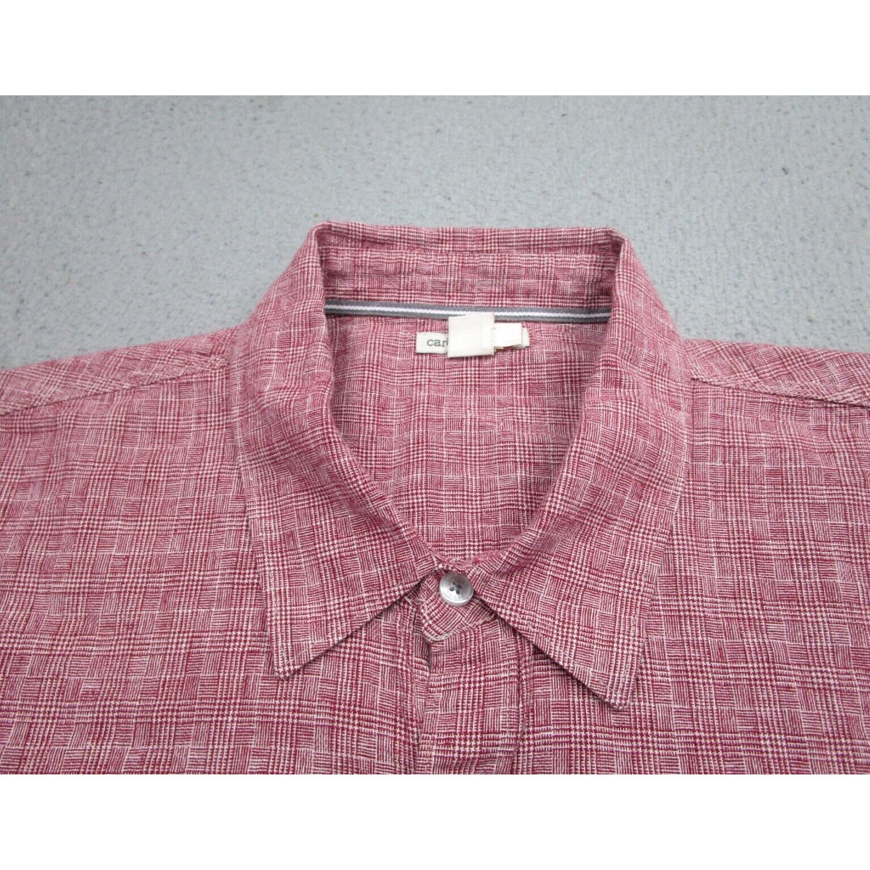 Vintage Carbon2Cobalt Mens Shirt XL Extra Large Red Linen Blend Woven Chambray Size US XL / EU 56 / 4 - 3 Thumbnail