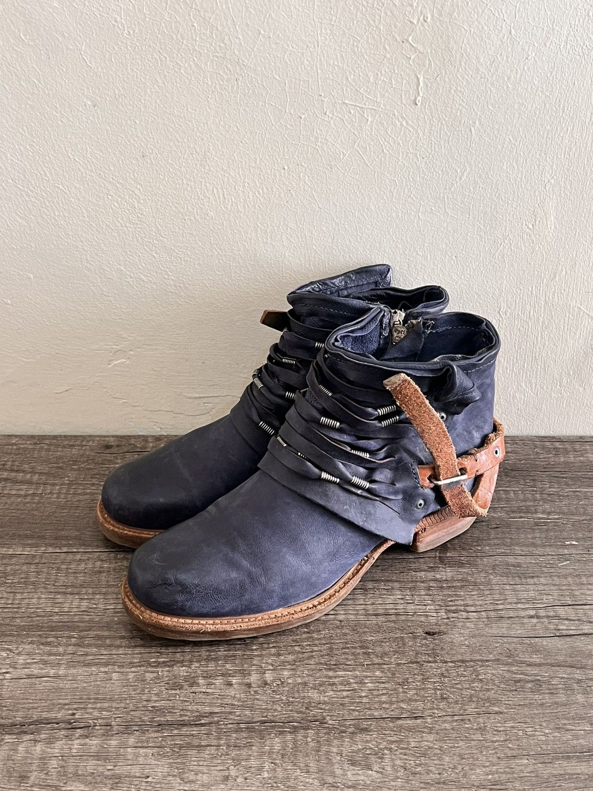 A.S.98 AS98 Midnight Nomad Distressed Wrap Boots Size US 7 / EU 40 - 2 Thumbnail