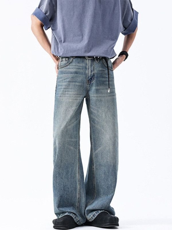 Japanese Brand Men's American Cleanfit Retro Washed Whiskered Jeans Size US 32 / EU 48 - 1 Thumbnail