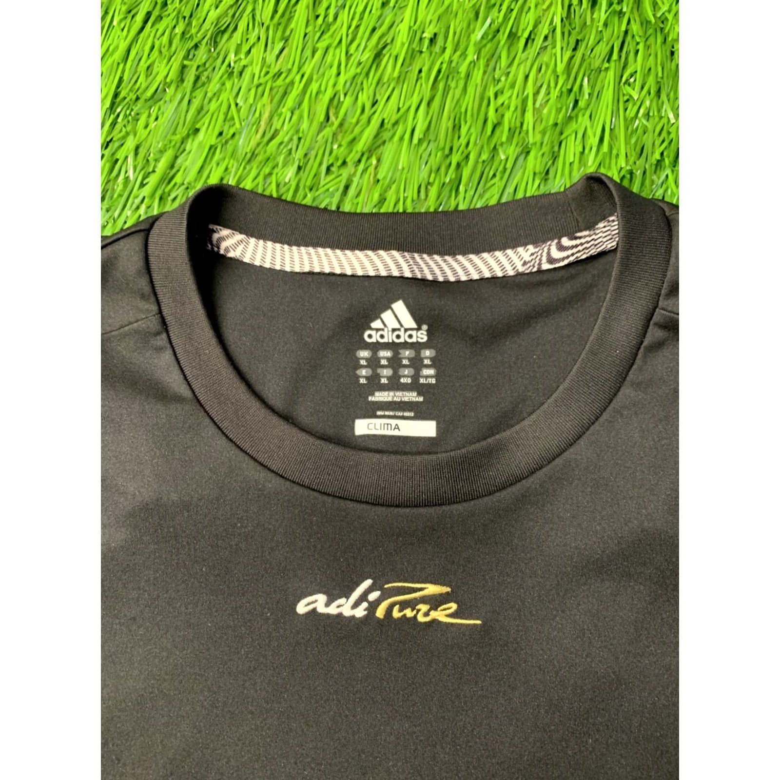 Adidas ADIDAS Adipure Football Shirt XL Mens Black and White 2009 Adidas Performance Football Shirt Jersey Short Sleeve Crew Neck 100% Polyester Size US XL / EU 56 / 4 - 6 Thumbnail