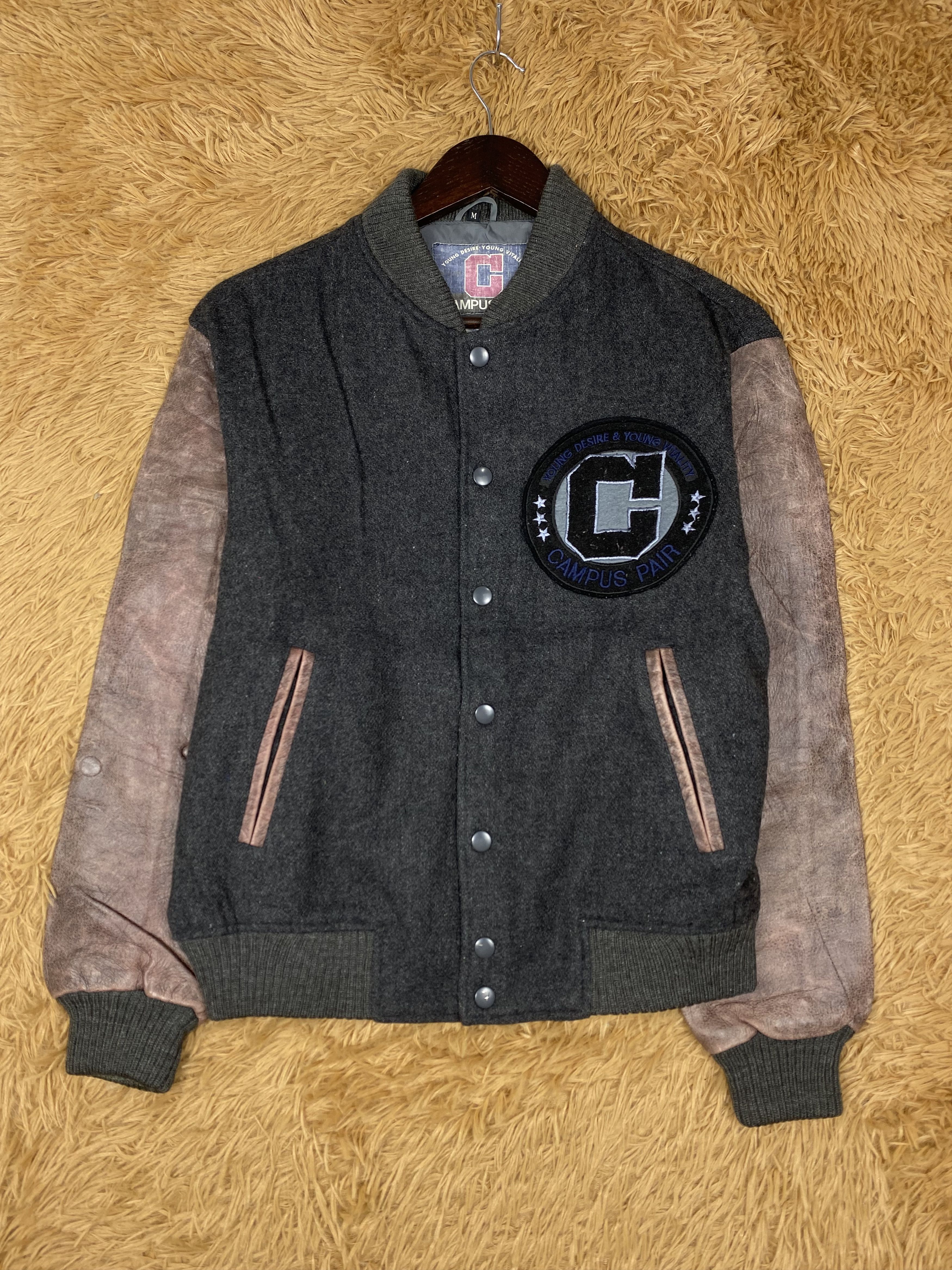 Vintage Vintage Campuspair Leather Sleeve Varsity Jacket DJ0299 Size US M / EU 48-50 / 2 - 1 Thumbnail