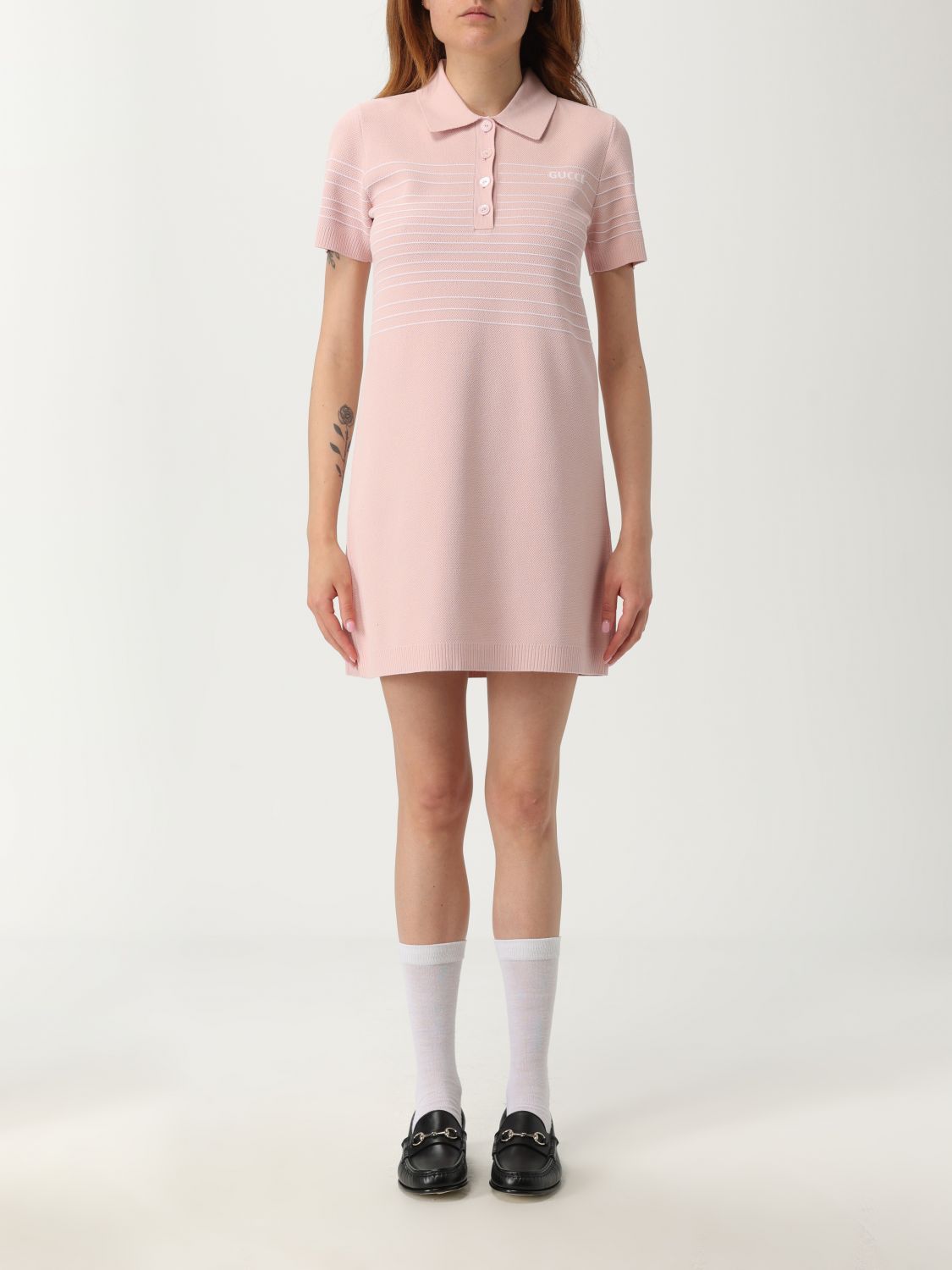 Gucci Suede Short Dress With All-Over Gg Logo | Grailed