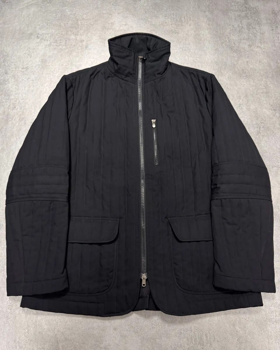 Armani Collezioni × Vintage 2000s Armani Padded Lines Black Coat Size US M / EU 48-50 / 2 - 1 Thumbnail