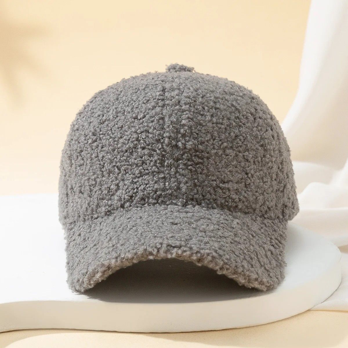 Other Gray Cozy Sherpa Fleece Baseball Cap Winter Warm Soft Hat Size ONE SIZE - 2 Thumbnail