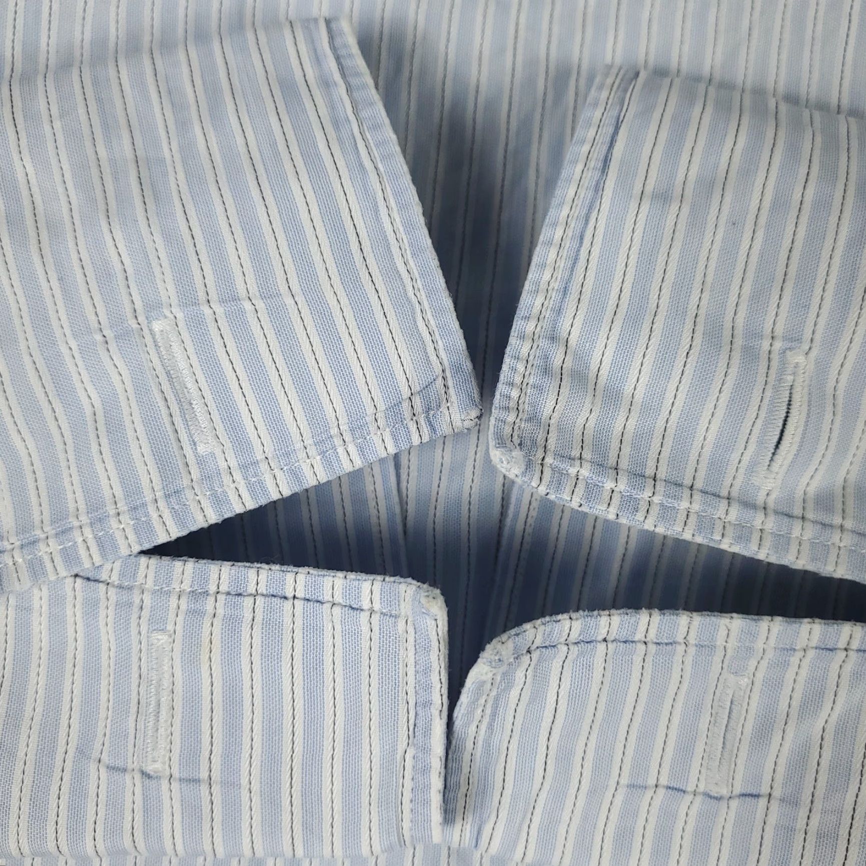 Ermenegildo Zegna VINTAGE Ermenegildo Zegna Shirt Men 16 41 Blue French Cuff Dress Button Up Long Sleeve 100% Cotton, Regular, Size 16, Blue, Classic, Mens Size 42R - 3 Thumbnail