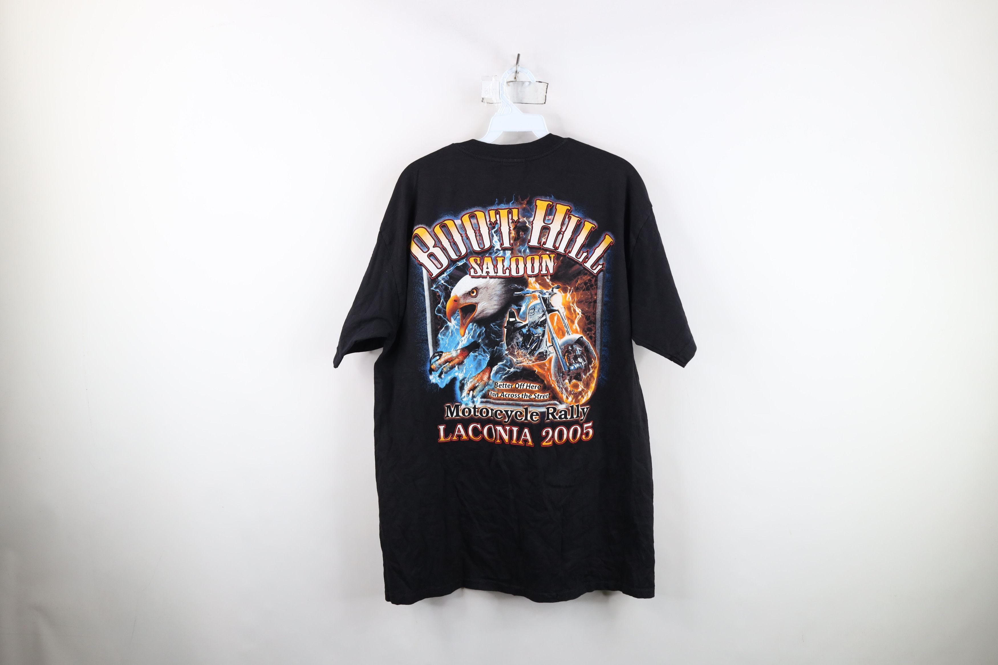 Vintage Vintage Y2K 2005 Saloon Motorcycle Eagle Laconia T-Shirt Size US L / EU 52-54 / 3 - 11 Thumbnail