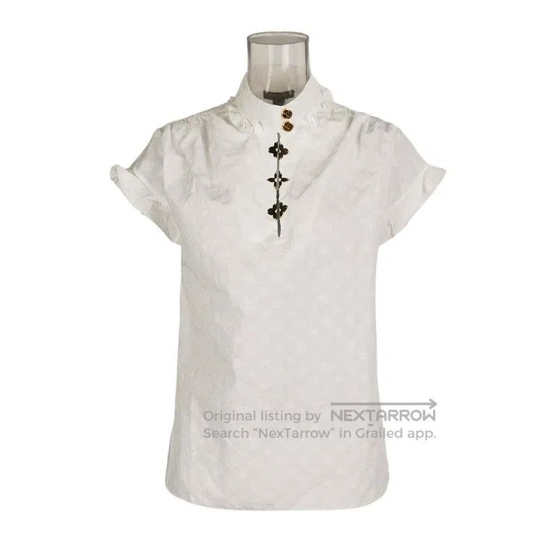 Louis Vuitton Louis Vuitton White Cotton Printed Top. Size US S / EU 44-46 / 1 - 1 Thumbnail