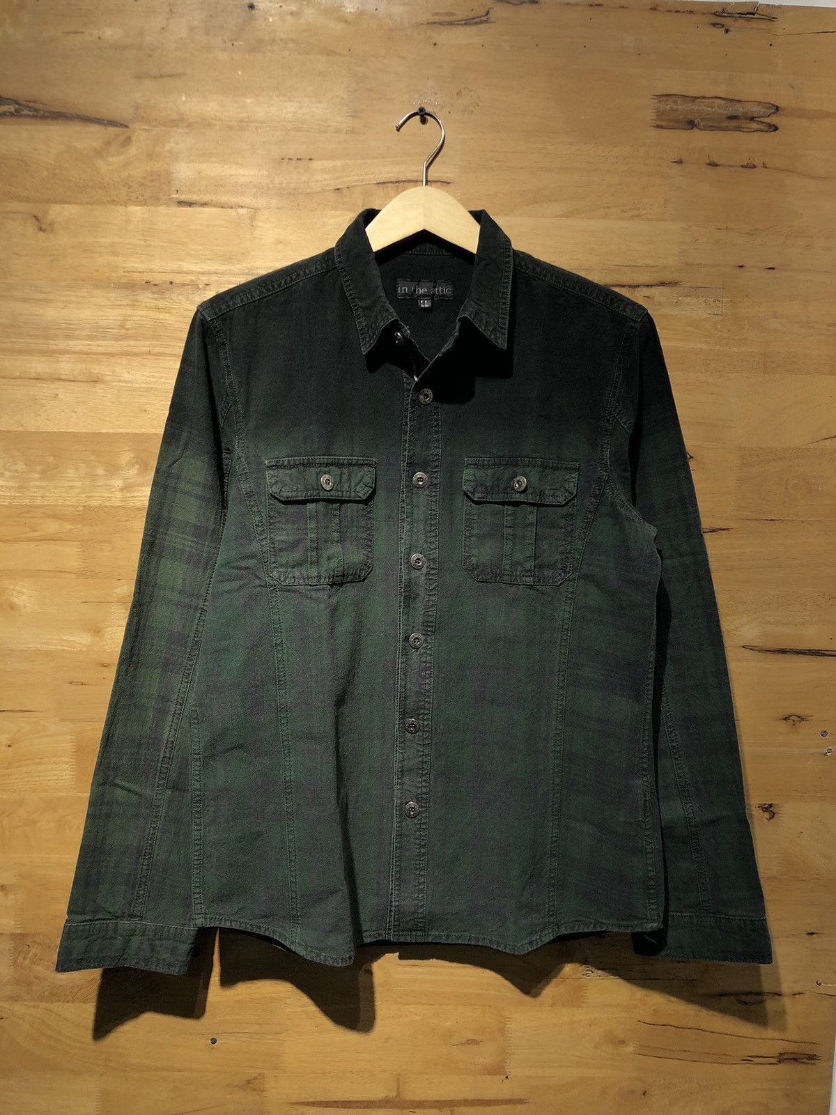 image of Japanese In The Attic Plaid Shirt in Green, Men's (Size Large)