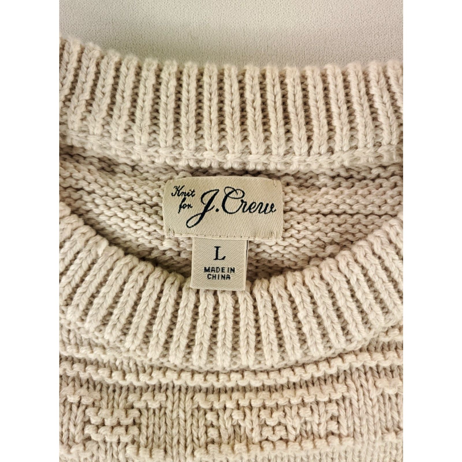 J.Crew J.CREW Sweater Pullover Cotton Textured Knit White Mens L Beige Size US L / EU 52-54 / 3 - 2 Thumbnail