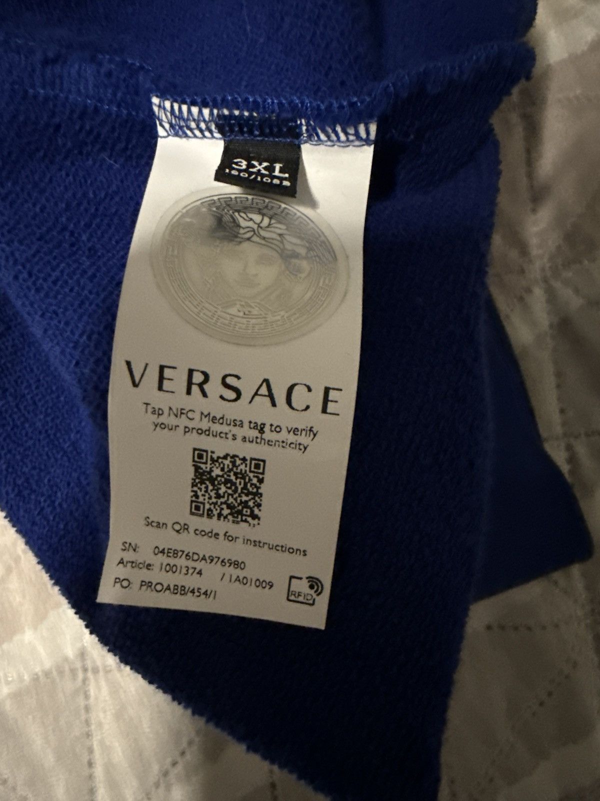 Versace Versace Milano Logo Hoodie Blue Mitchel Fit Fits XL Size US XL / EU 56 / 4 - 13 Thumbnail