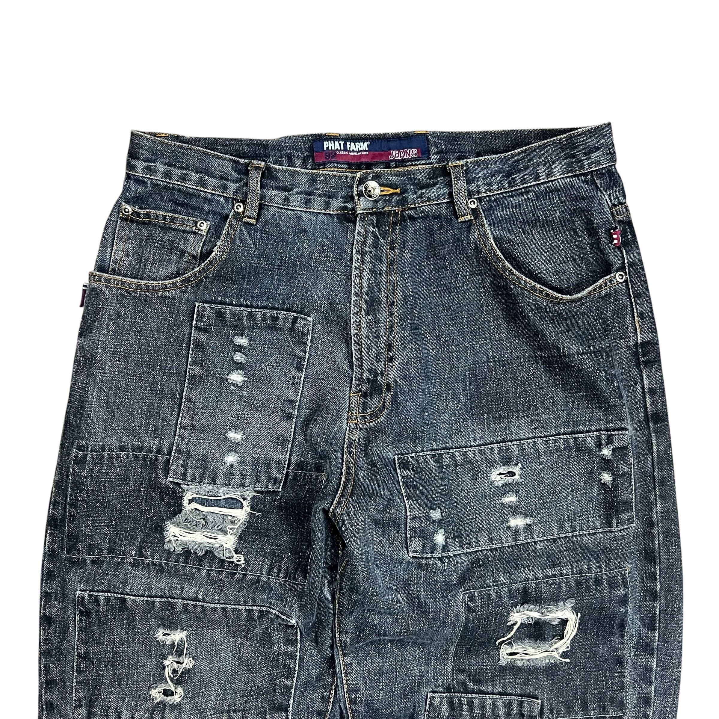 Phat Farm Y2K Phat Farm Faded & Distressed Patchwork Jeans - 34” Size US 34 / EU 50 - 2 Thumbnail