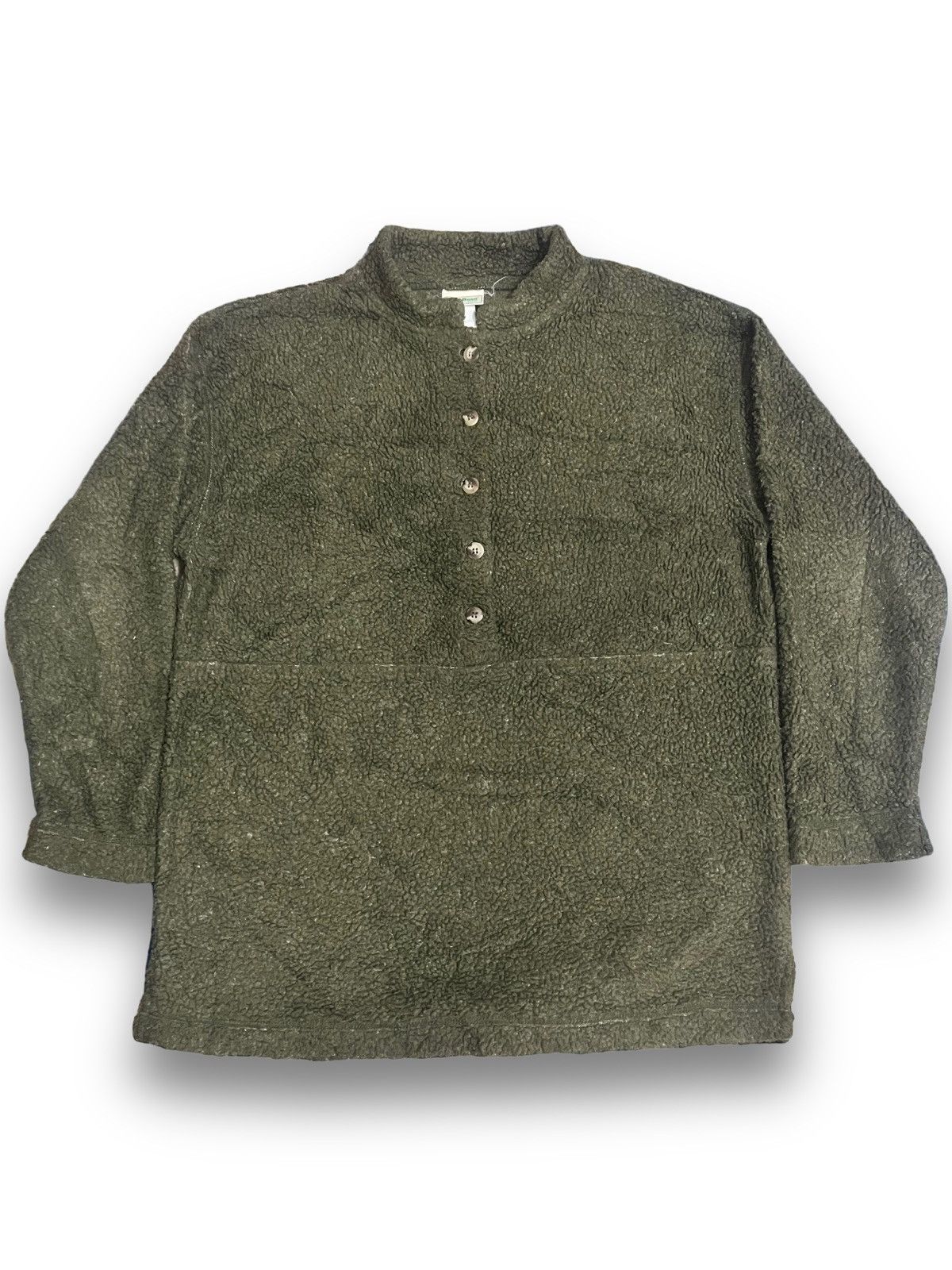 L.L. Bean × Vintage L.L Bean Freeport Maine Button Fleece Anorak Green Jacket Size US L / EU 52-54 / 3 - 1 Thumbnail