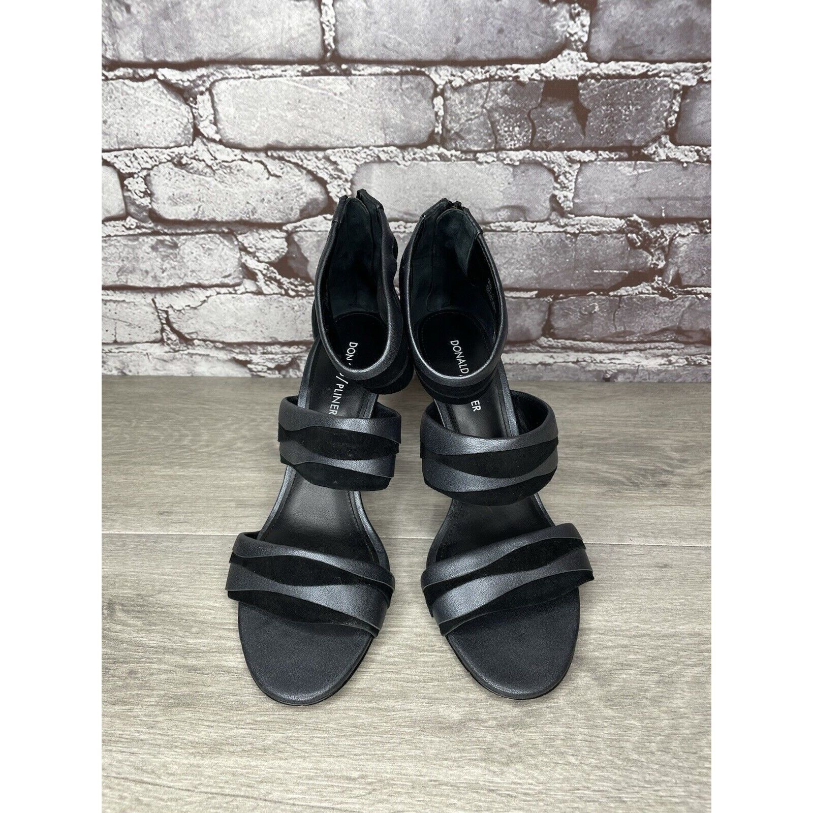 Donald Pliner Donald Pliner Neav Black Suede Shimmer Ankle Strap Heels Wom Size US 9.5 / IT 39.5 - 11 Thumbnail