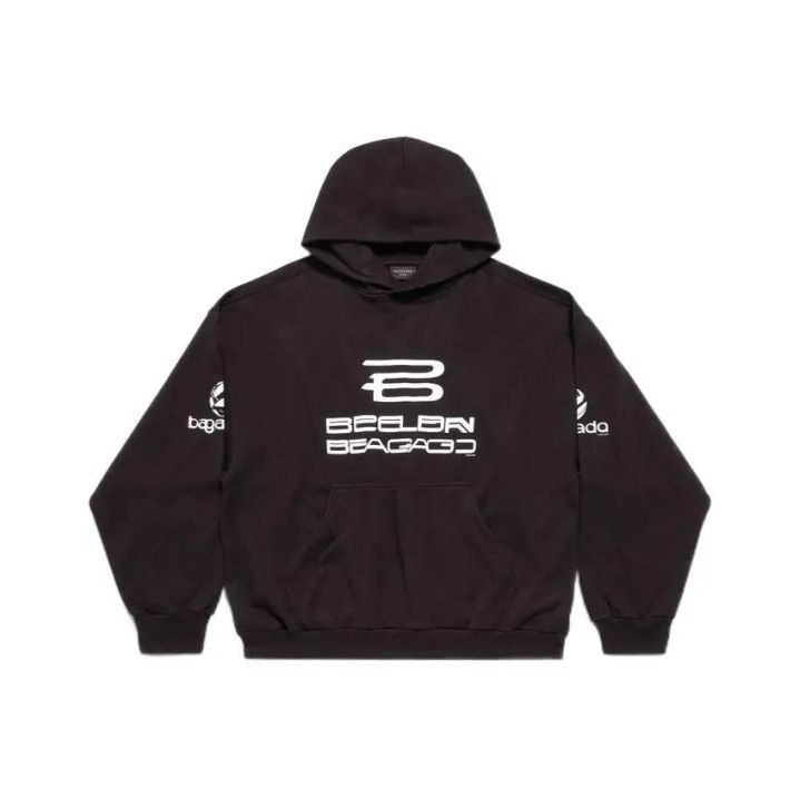 Balenciaga Balenciaga Black Logo Print Hoodie for Men and Women Size US S / EU 44-46 / 1 - 1 Thumbnail