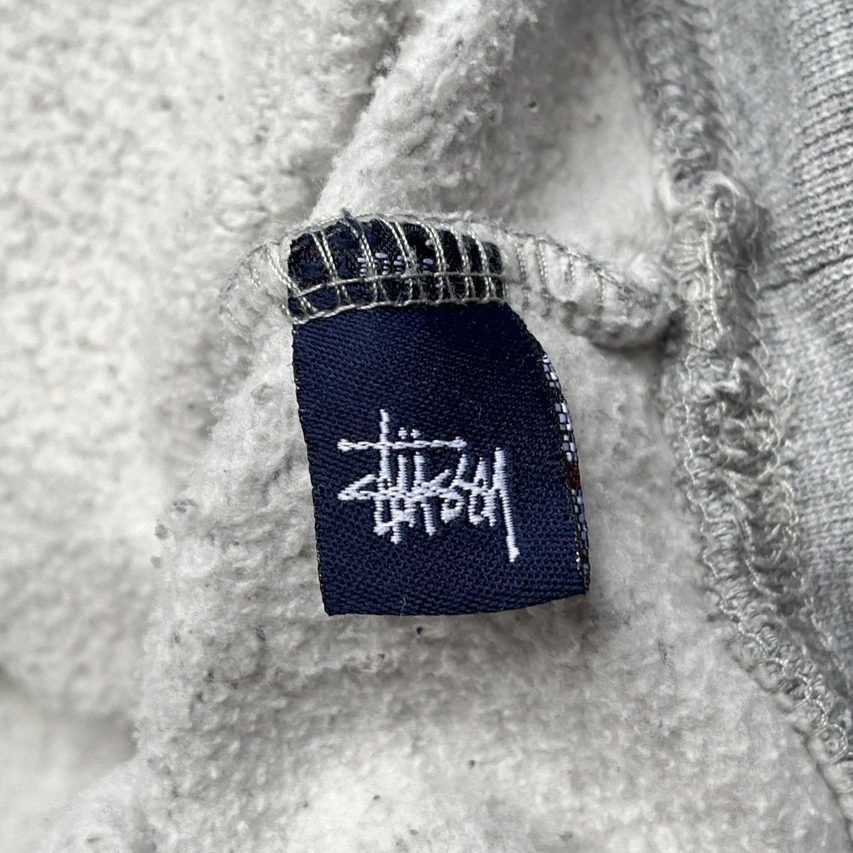 VINTAGE STUSSY SKULL BIG LOGO FRONT DISTRESSED HOODIE