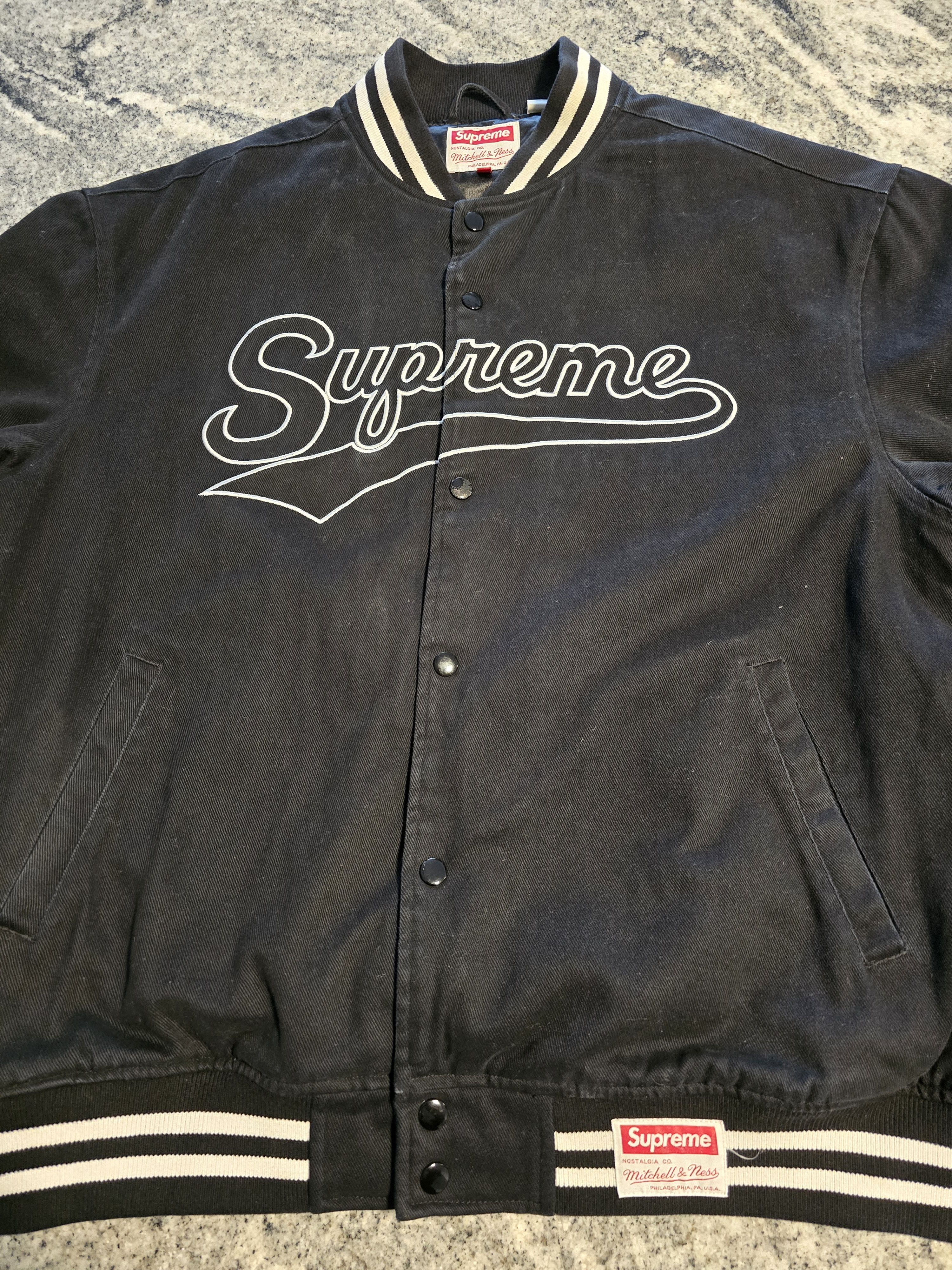 Supreme Supreme Mitchell & Ness Doughboy Twill Varsity Jacket Size US XL / EU 56 / 4 - 2 Thumbnail
