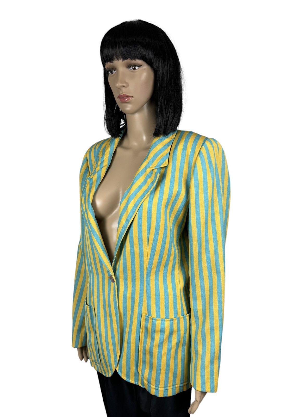 Ungaro Paris × Vintage Vintage Ungaro Paris Striped Blazer Jacket Wool Size 44 Size M / US 6-8 / IT 42-44 - 9 Thumbnail