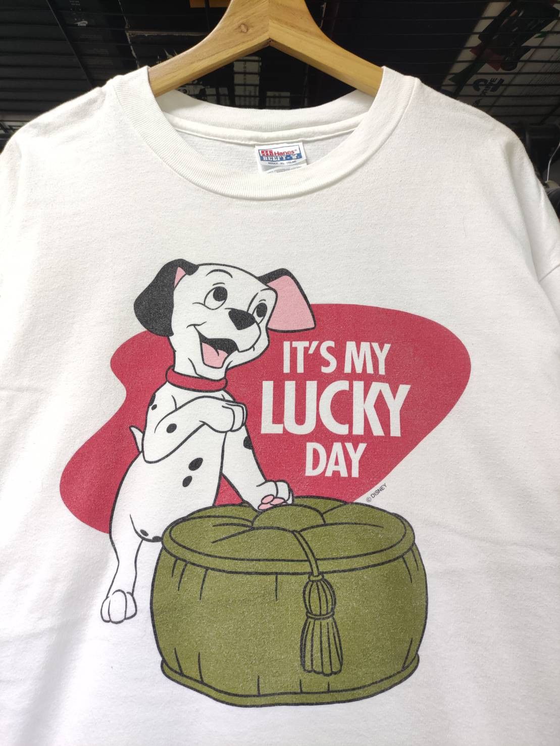 Disney Vtg 90's 101 Dalmatians " It's My Lucky Day " Disney T-Shirt Size US XL / EU 56 / 4 - 1 Thumbnail