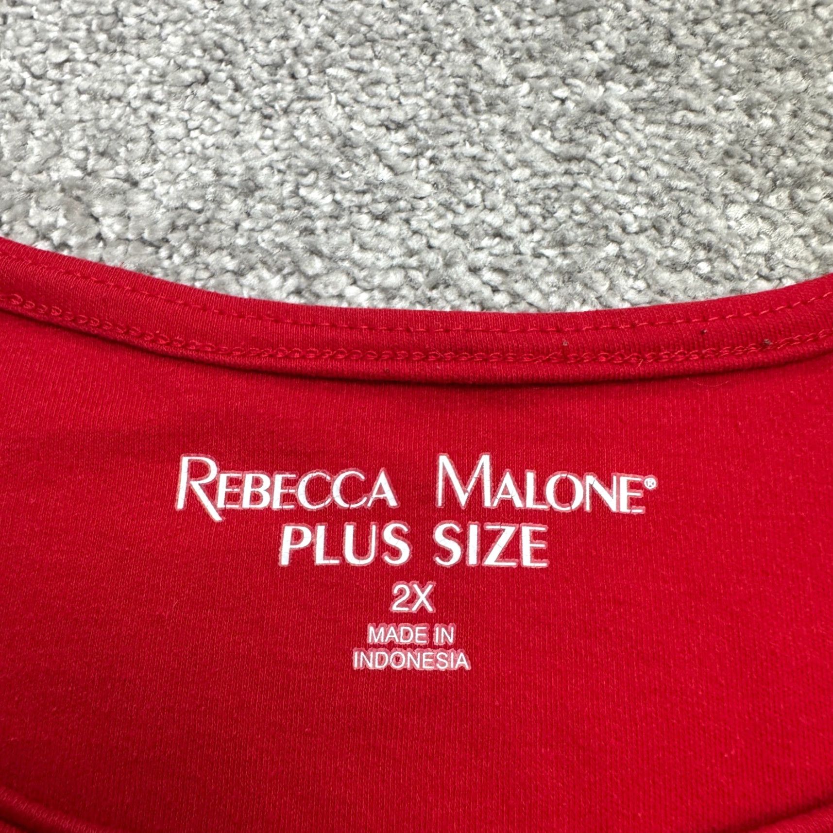 Vintage Rebecca Malone T-Shirt Women 2X Red Short Sleeve Crew Neck Cotton Tee Vintage No Size XXL / US 16-18 / IT 52-54 - 5 Thumbnail