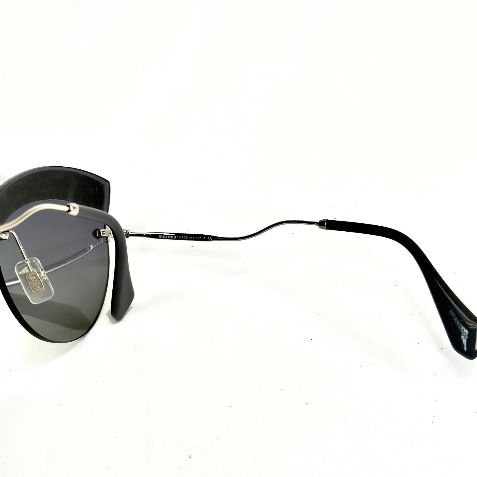 Miu Miu MIU MIU MU58TS 58T GLITTER FABRIC Blue Silver Sunglasses Size ONE SIZE - 7 Thumbnail
