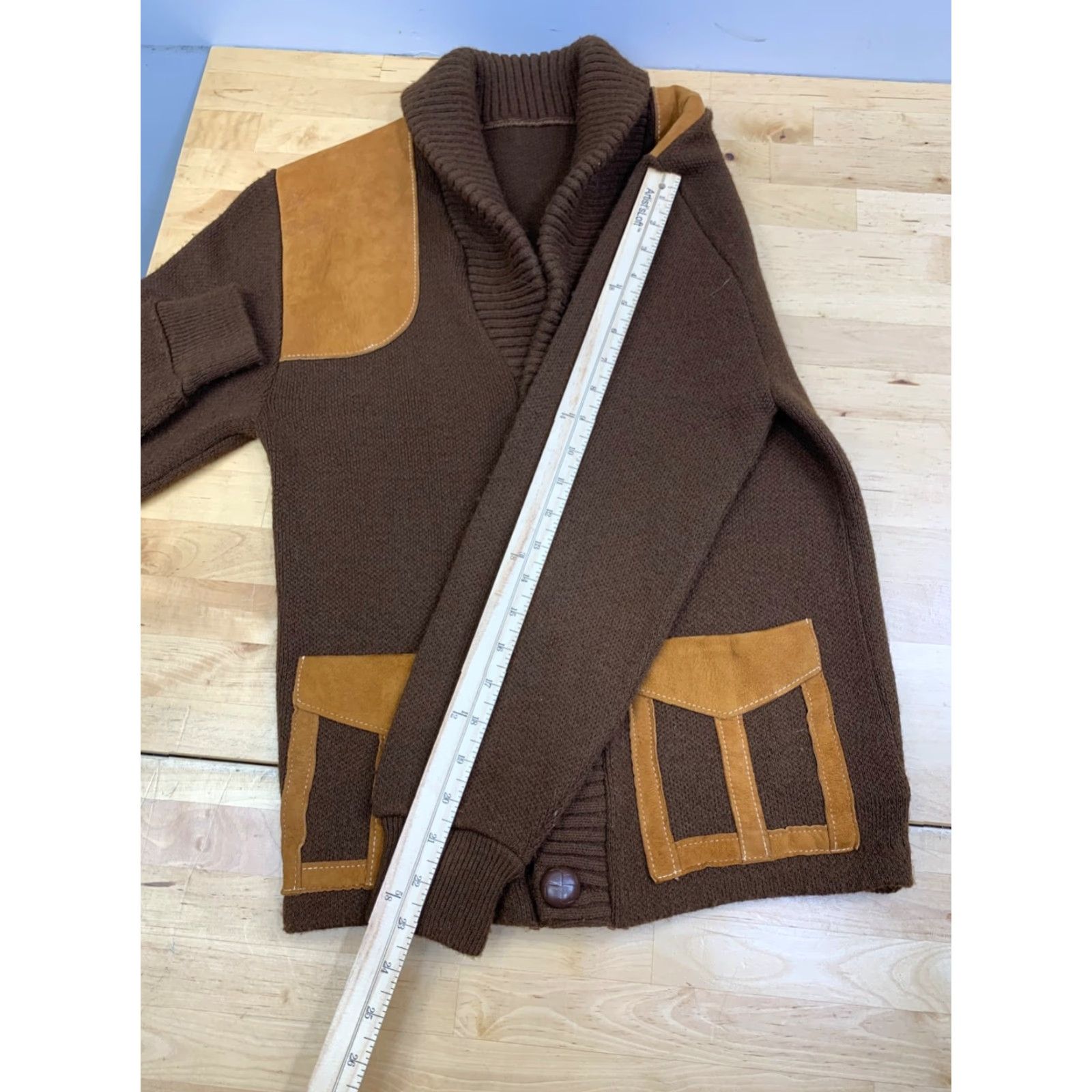Vintage VINTAGE Shawl Sweater Men S Brown 70s 60s Casual Button Pockets 12966 Size US S / EU 44-46 / 1 - 5 Thumbnail