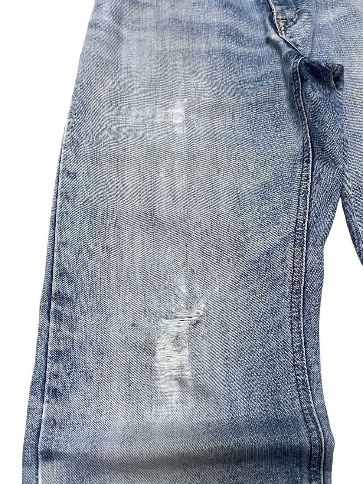 Edwin × Vintage Edwin XV Light Wash Distressed Straight Jeans Size US 30 / EU 46 - 9 Thumbnail