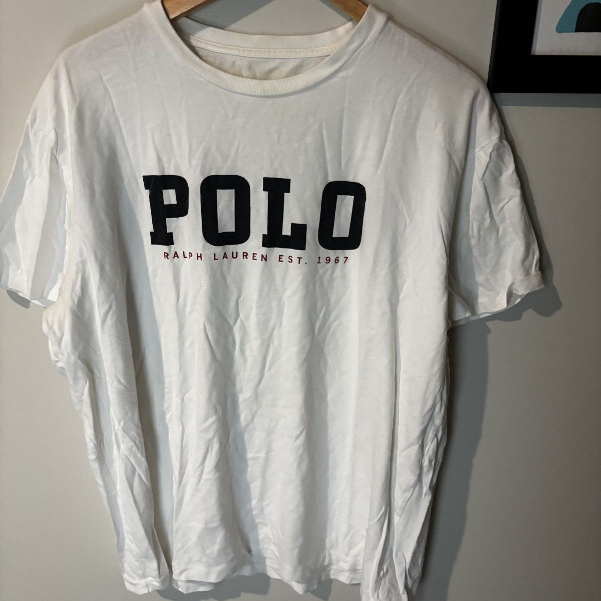 Polo Ralph Lauren Polo Ralph Lauren Logo Spellout Cotton T Shirt Vintage Size US L / EU 52-54 / 3 - 1 Thumbnail