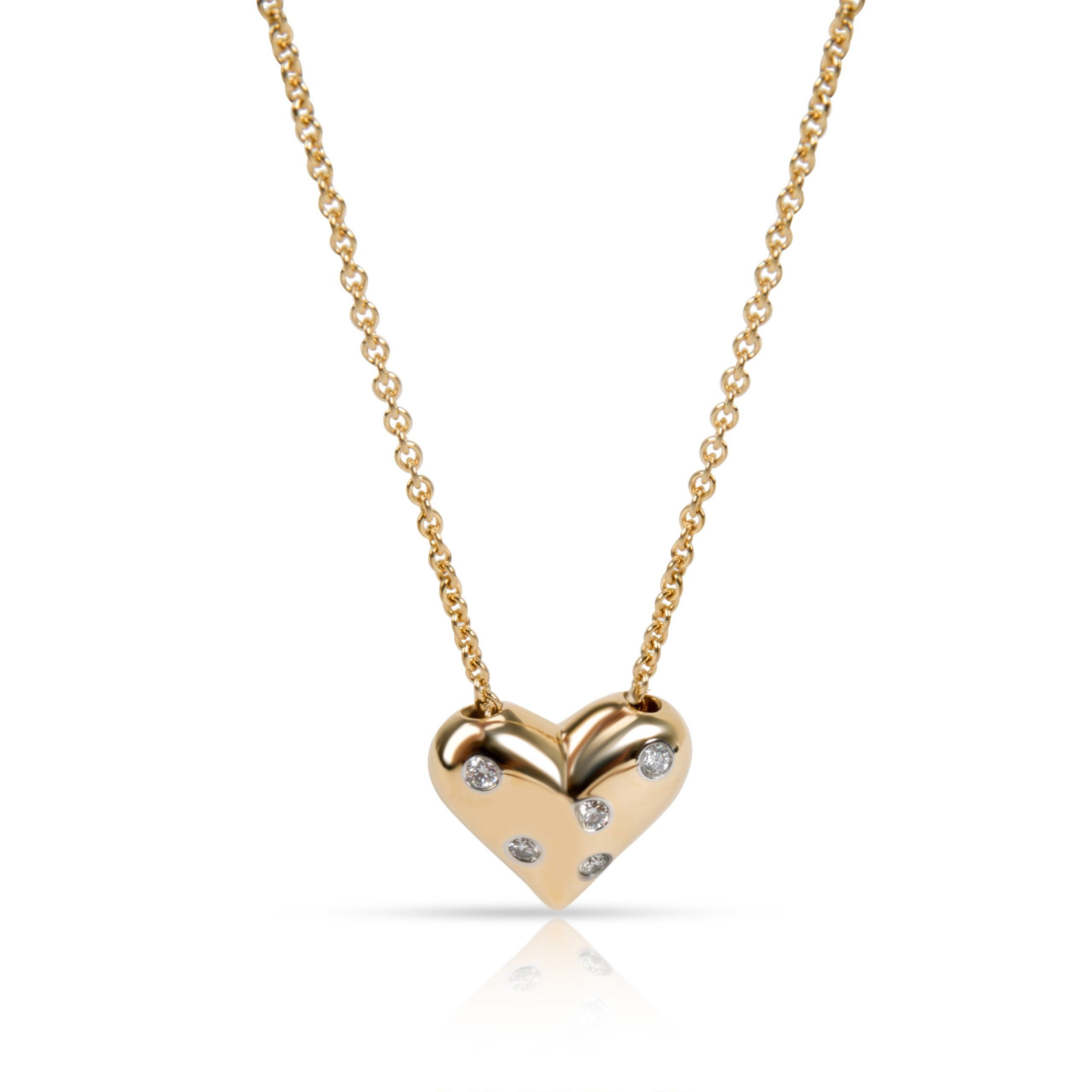 Tiffany Etiole Diamond Heart Necklace in 18K Yellow Gold