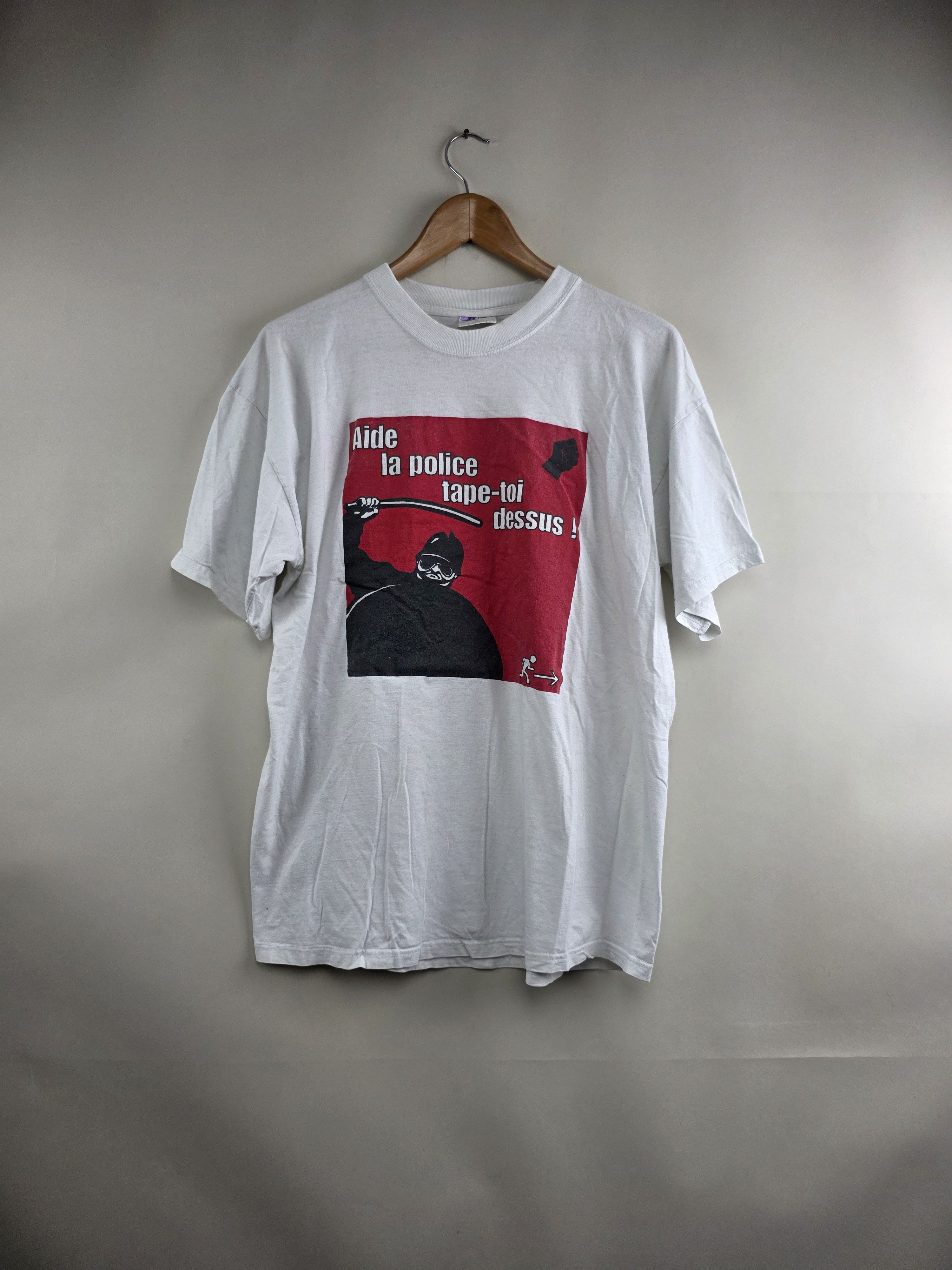 Band Tees × Vintage 90s ACAB Help the Police : Hit yourself XL 21.5" 27.5" Size US XL / EU 56 / 4 - 1 Thumbnail